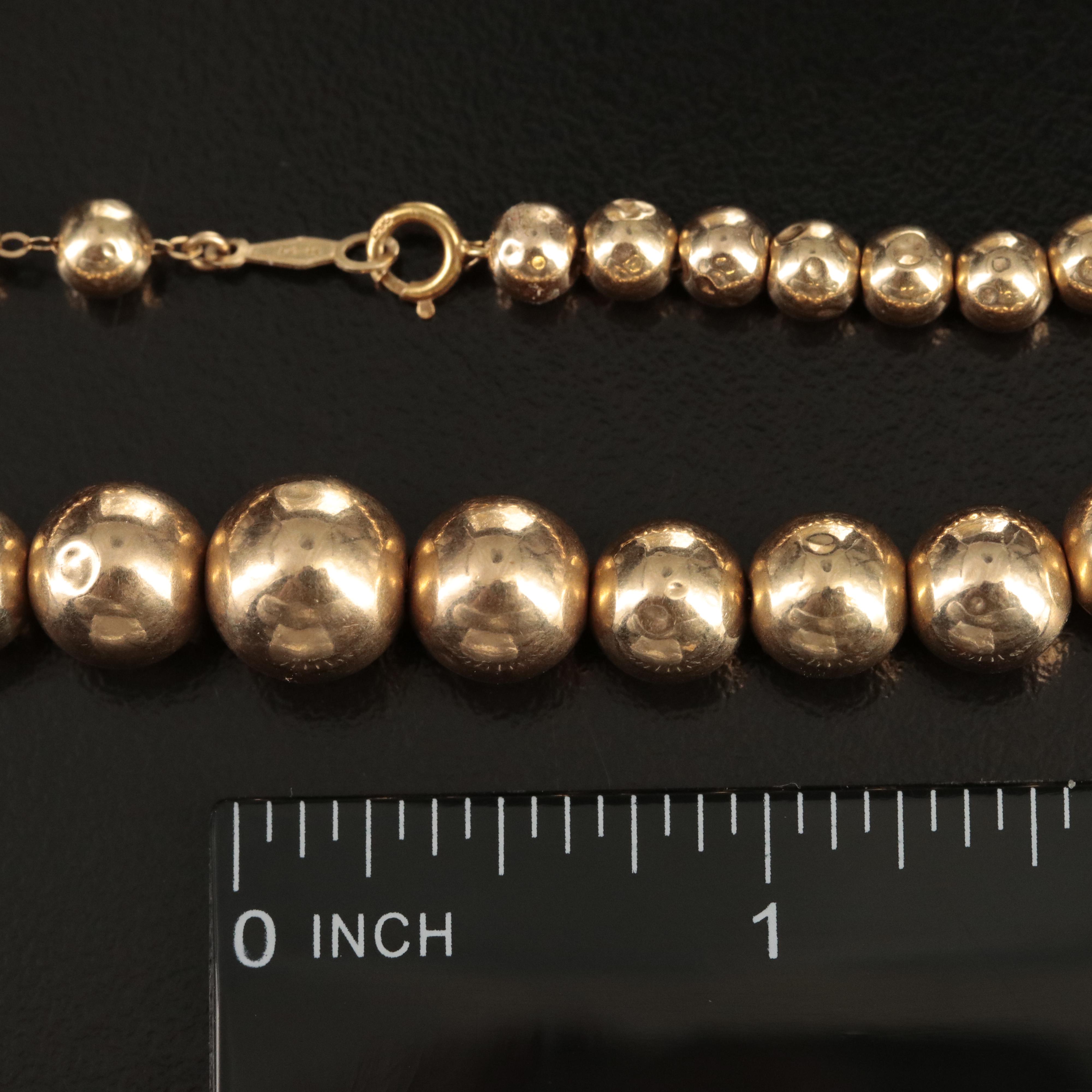 14K Graduated Beaded Necklace