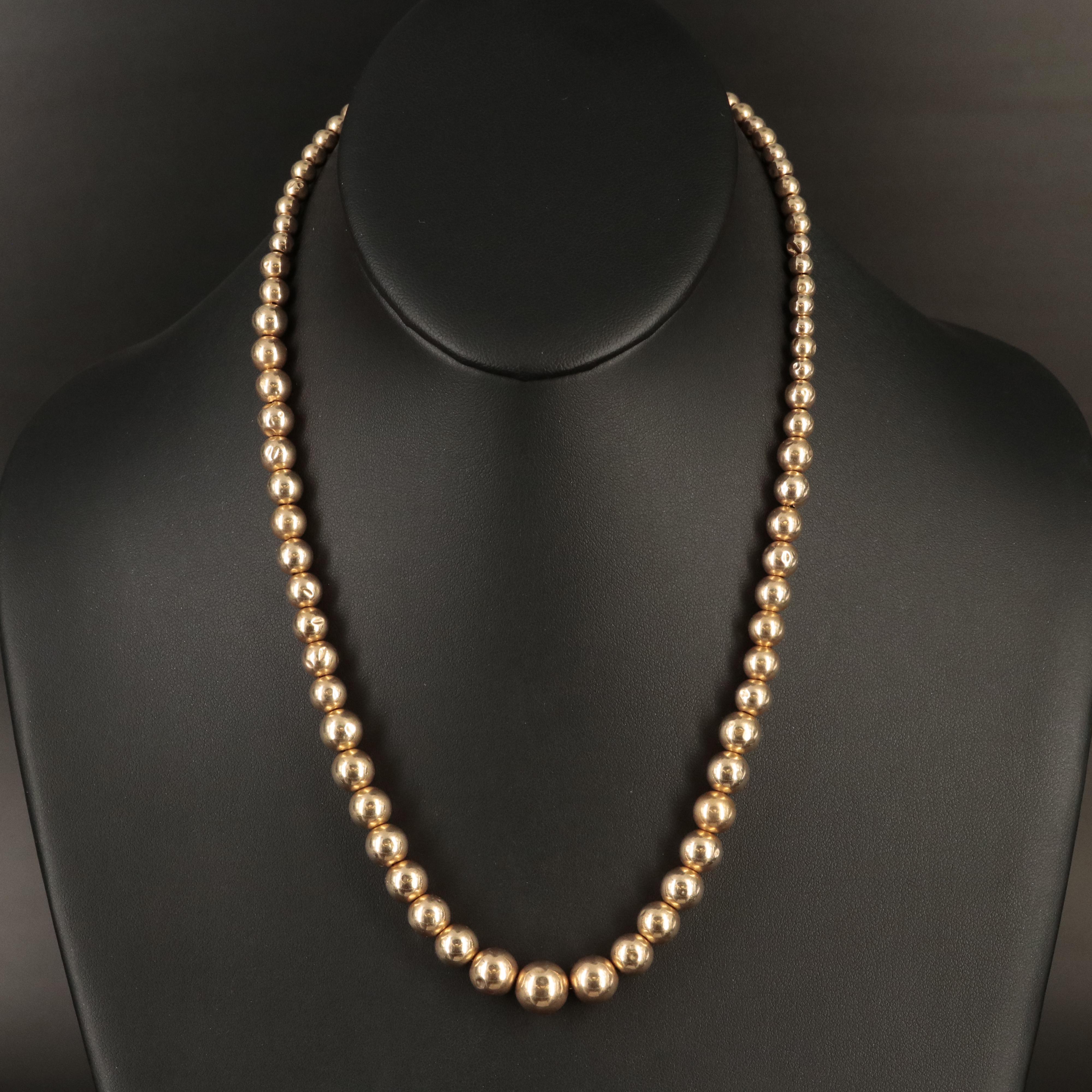 14K Graduated Beaded Necklace