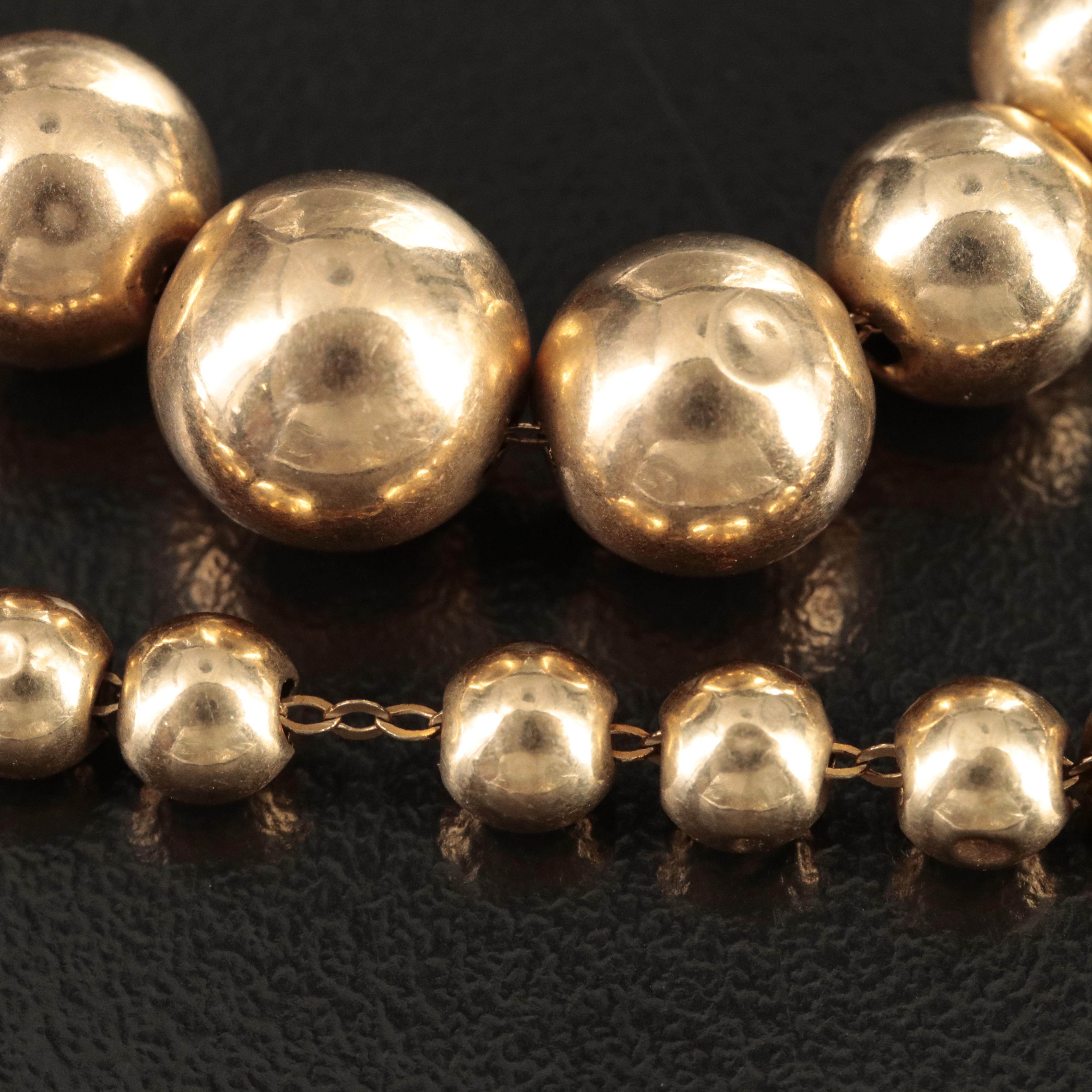 14K Graduated Beaded Necklace