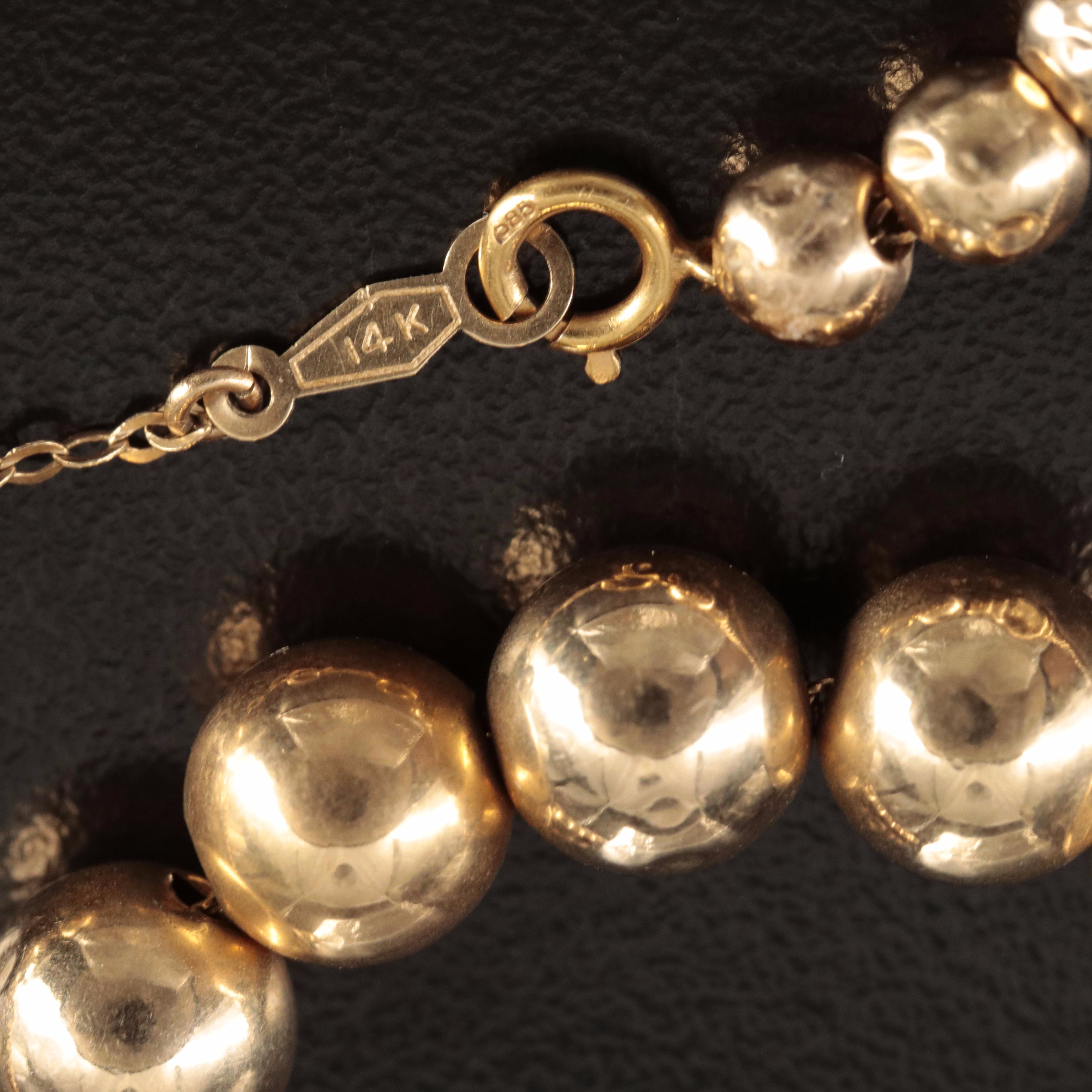 14K Graduated Beaded Necklace