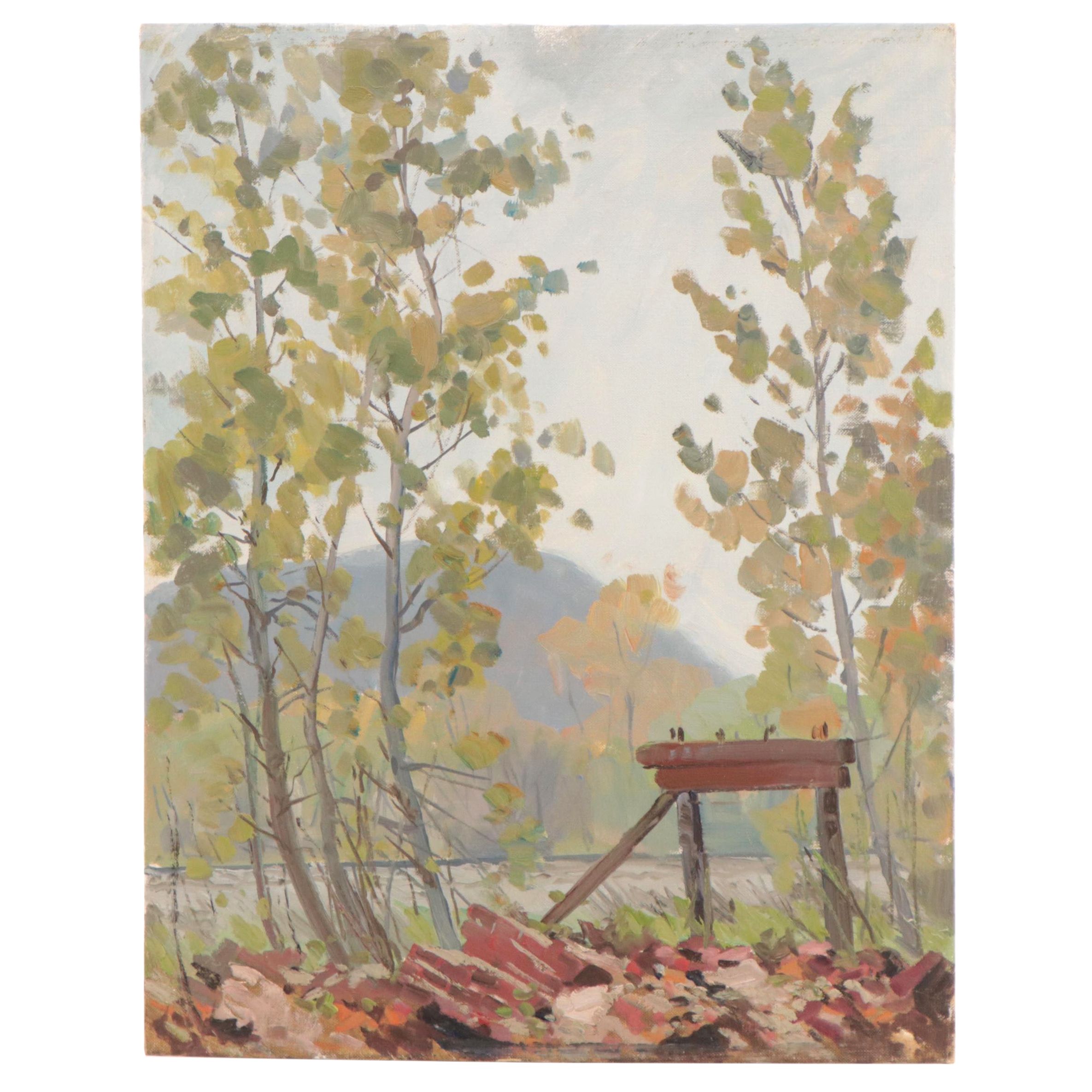 Oil Painting of Forest Landscape