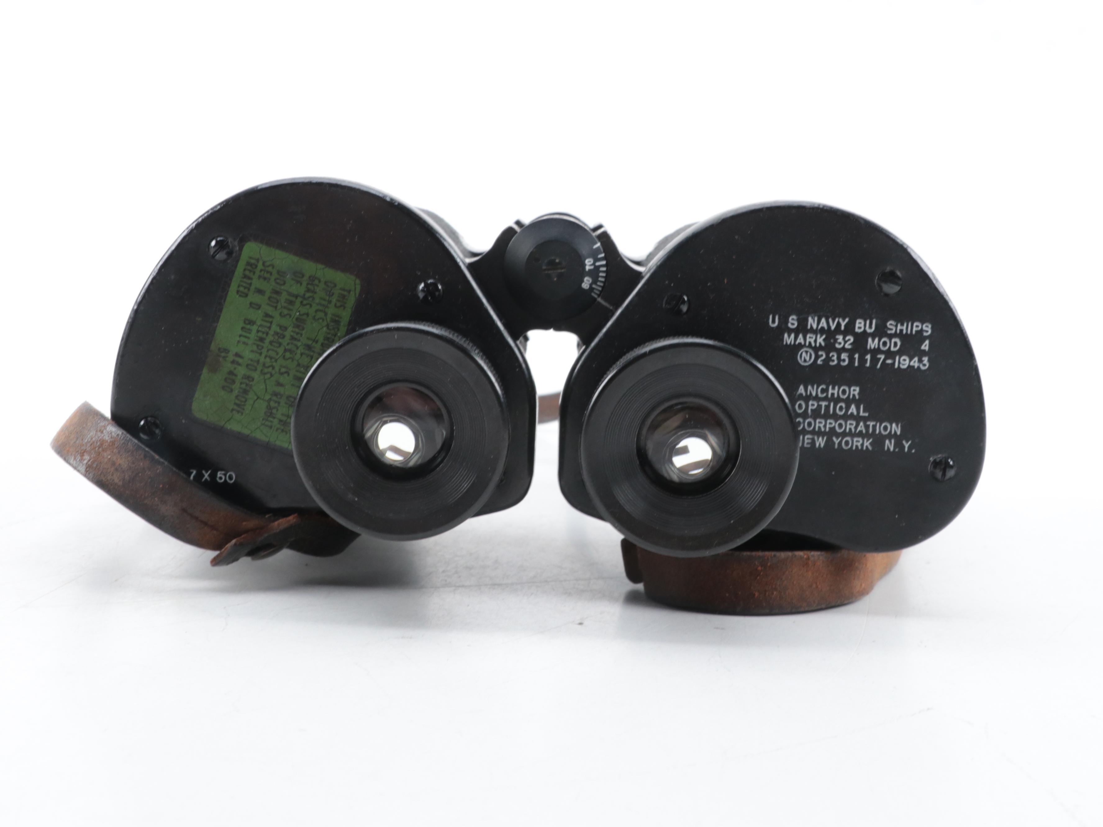 WWII Era Anchor Optical for U. S. Navy Mark 32 Binoculars, 1943