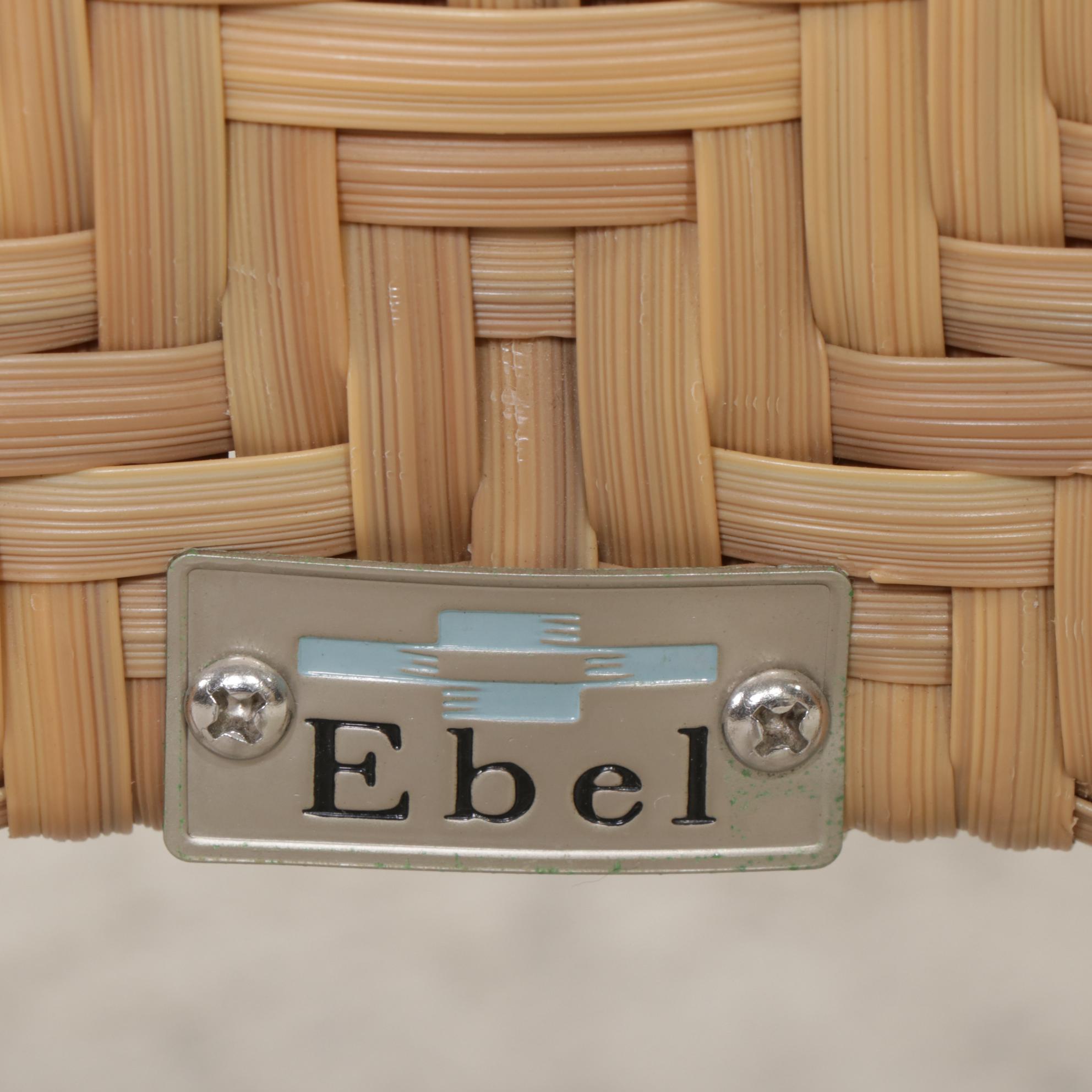 Ebel Resin Wicker Glass Top Patio Dining Table and Pair of Armchairs