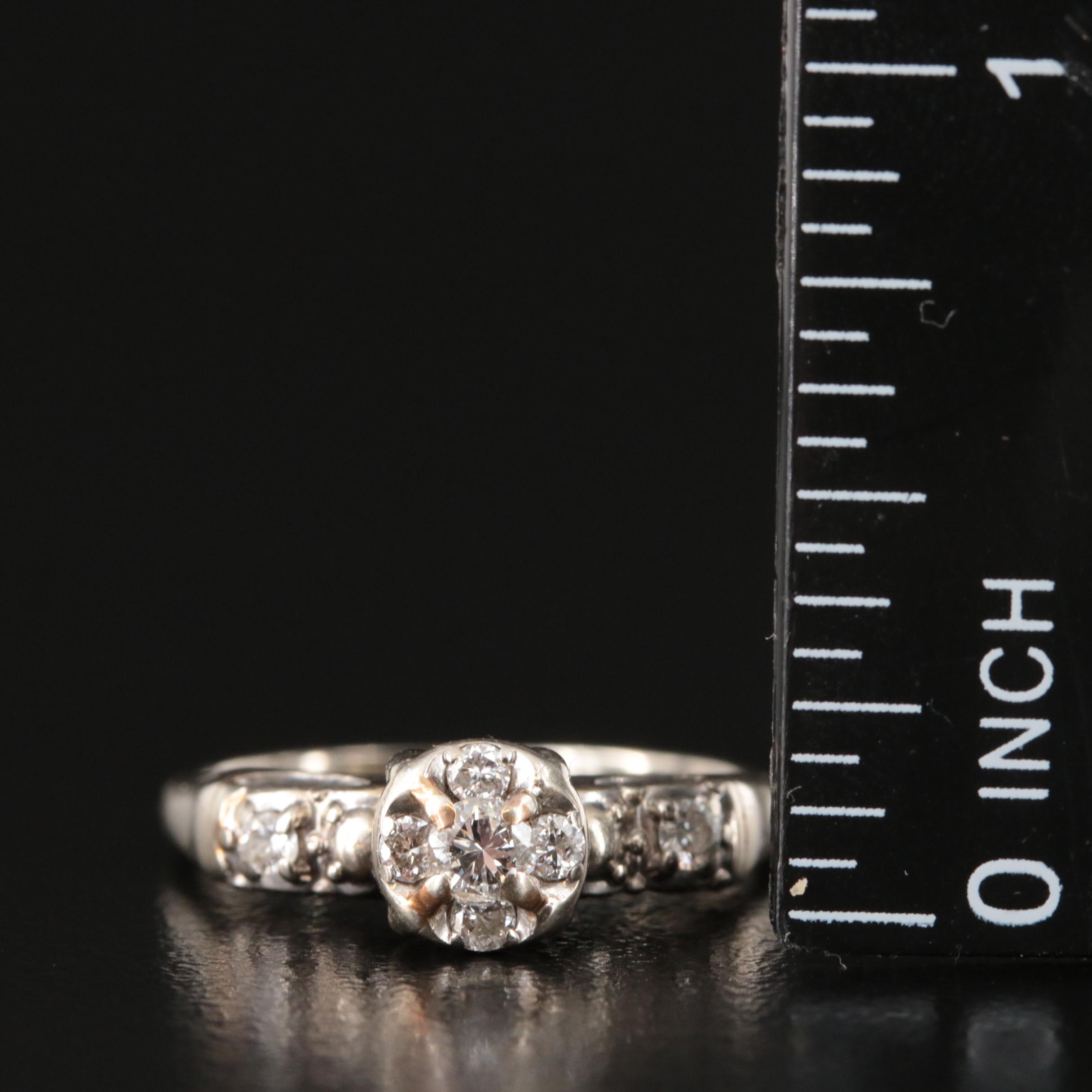 Vintage 14K 0.32 CTW Diamond Ring