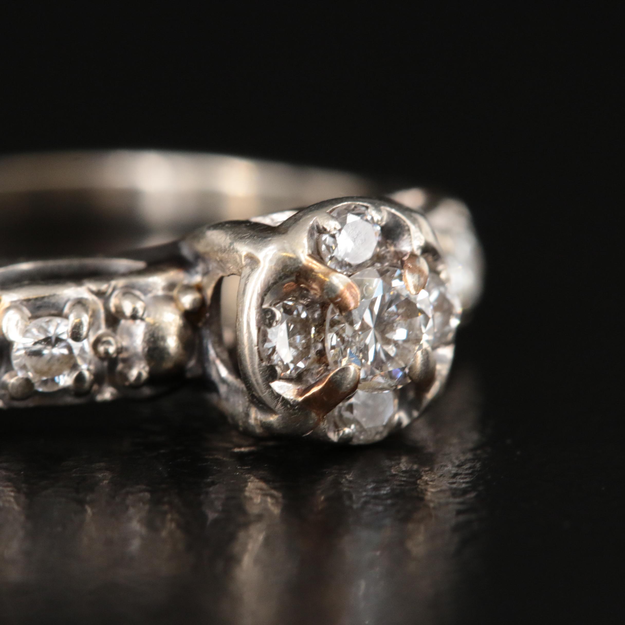 Vintage 14K 0.32 CTW Diamond Ring