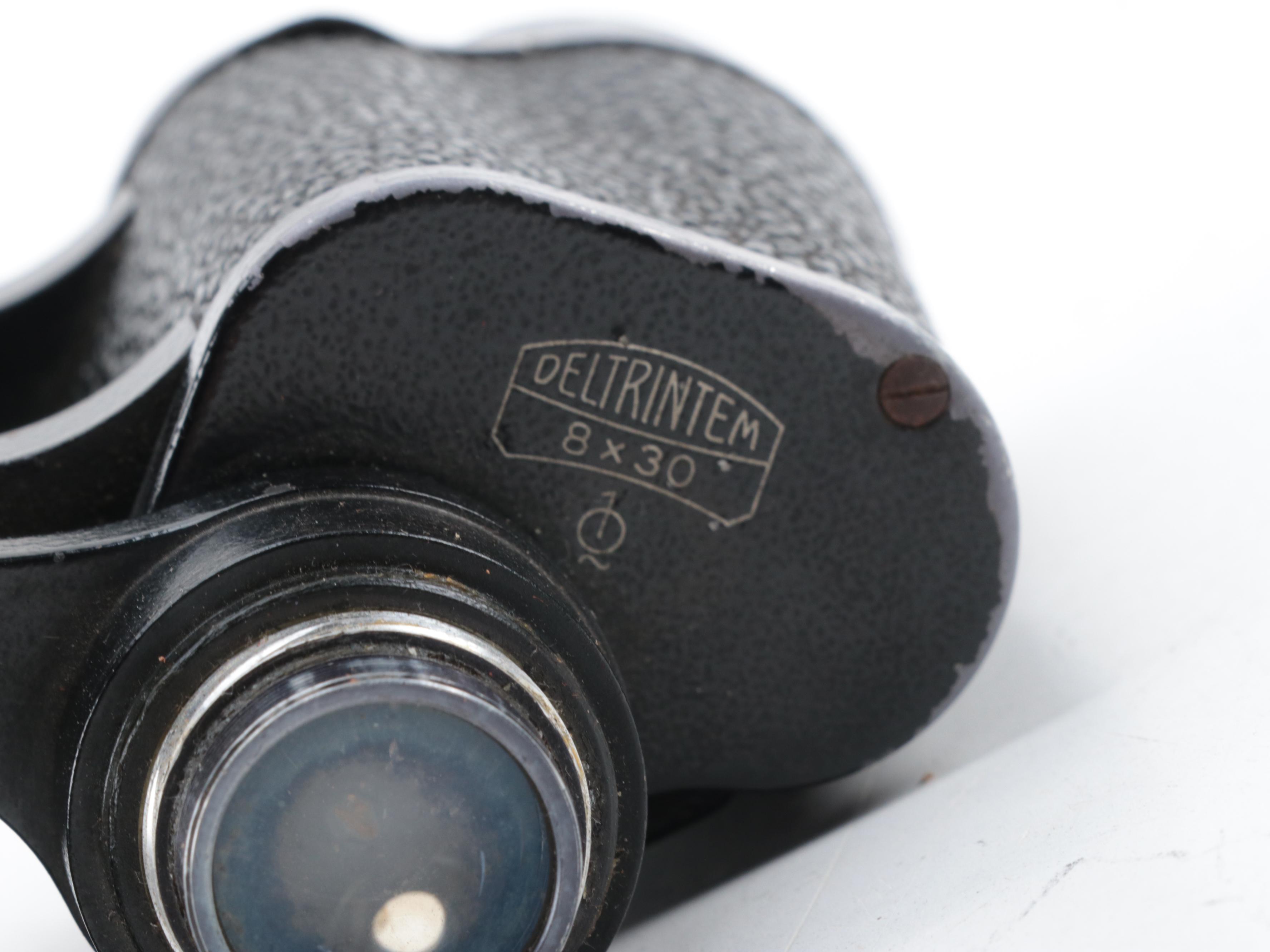 Carl Zeiss Deltrintem and Ernst Leitz Wetzlar Binoculars with Leather Cases