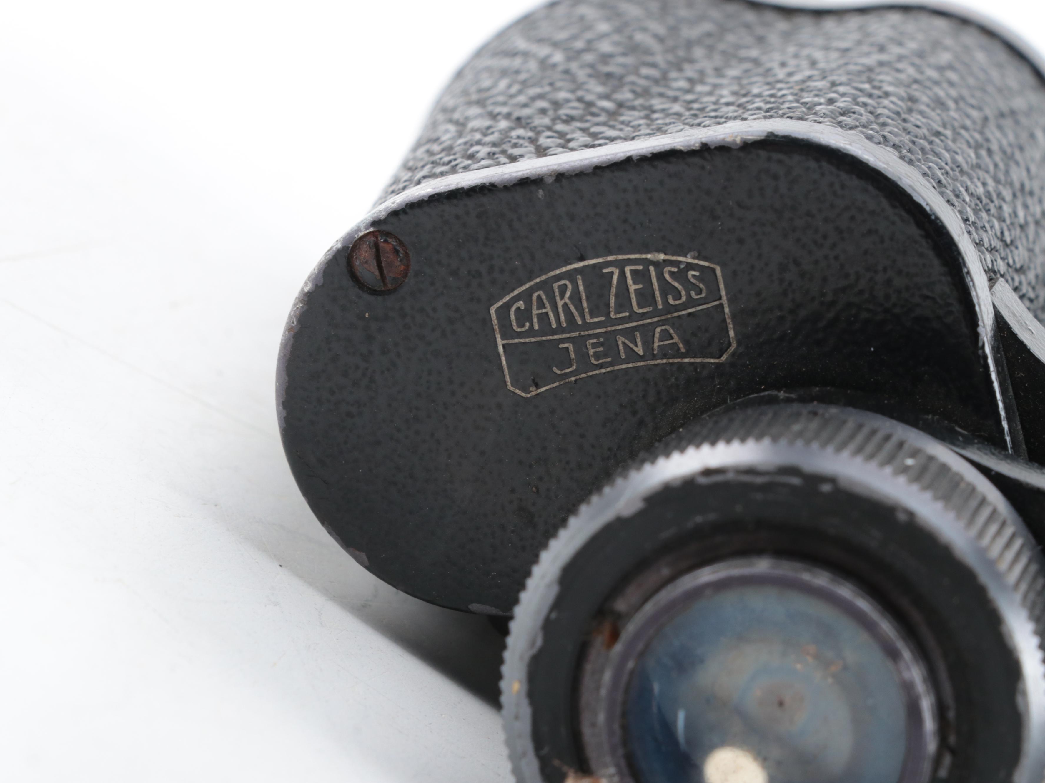 Carl Zeiss Deltrintem and Ernst Leitz Wetzlar Binoculars with Leather Cases