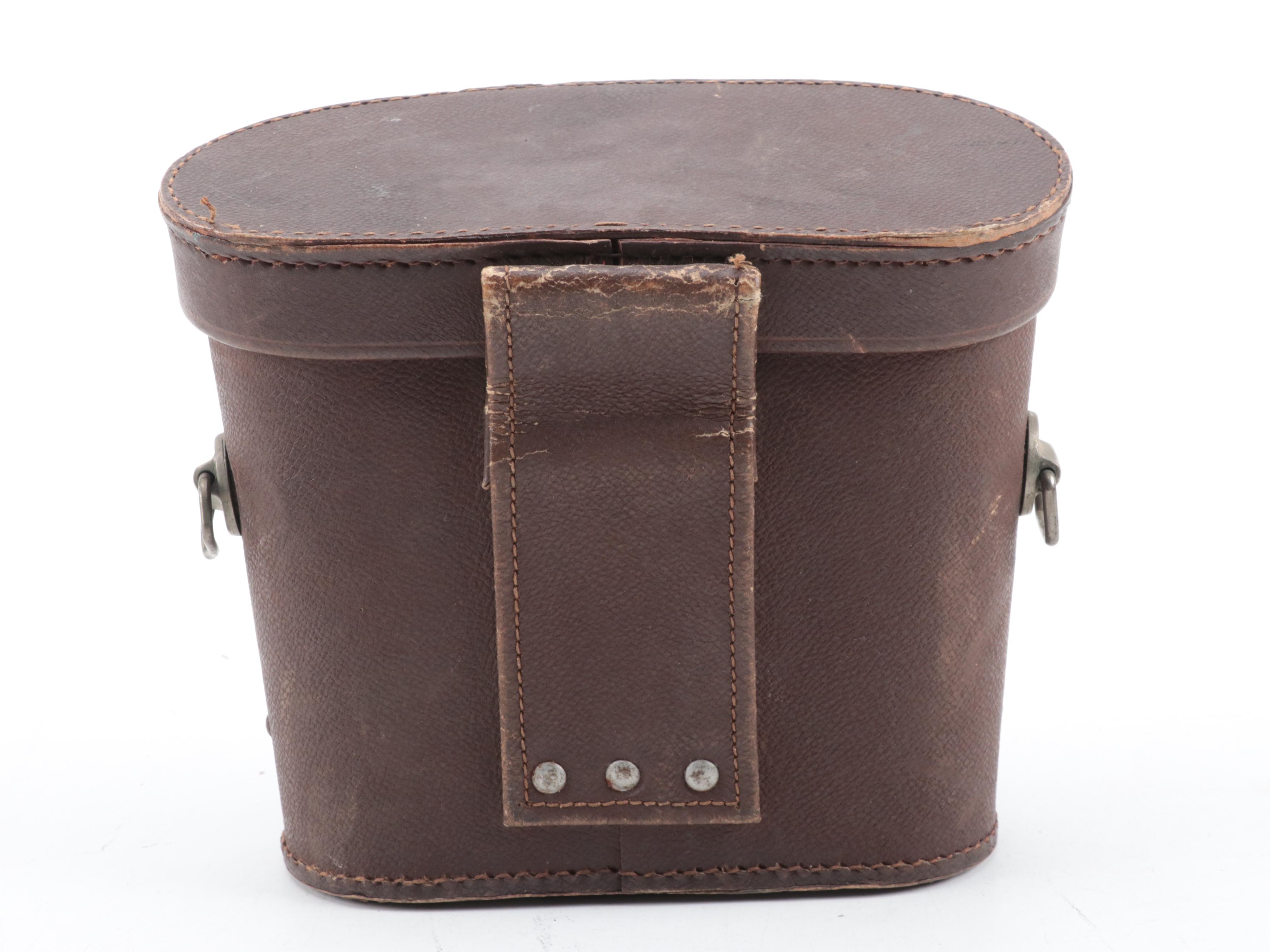 Carl Zeiss Deltrintem and Ernst Leitz Wetzlar Binoculars with Leather Cases