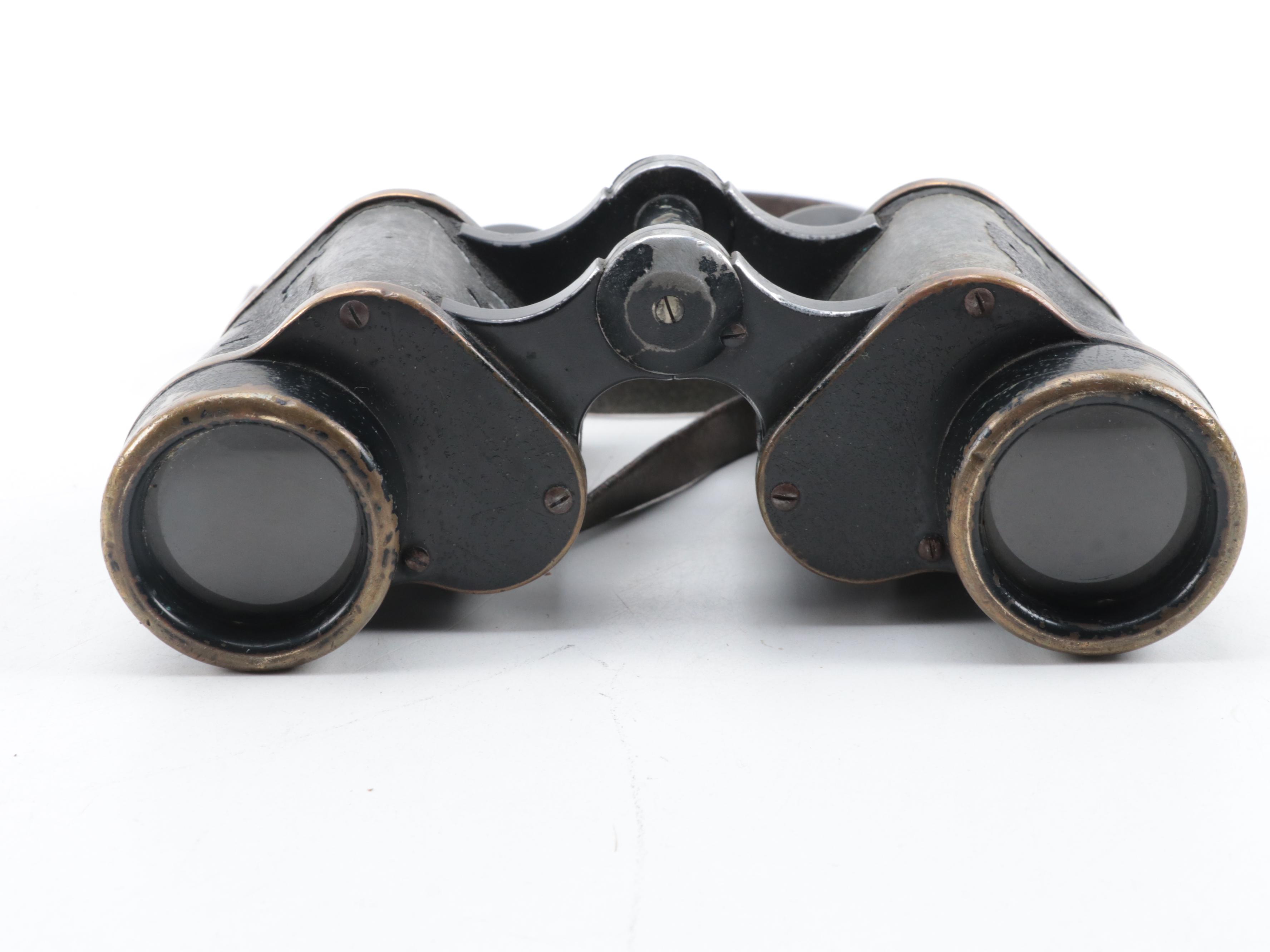 Carl Zeiss Deltrintem and Ernst Leitz Wetzlar Binoculars with Leather Cases