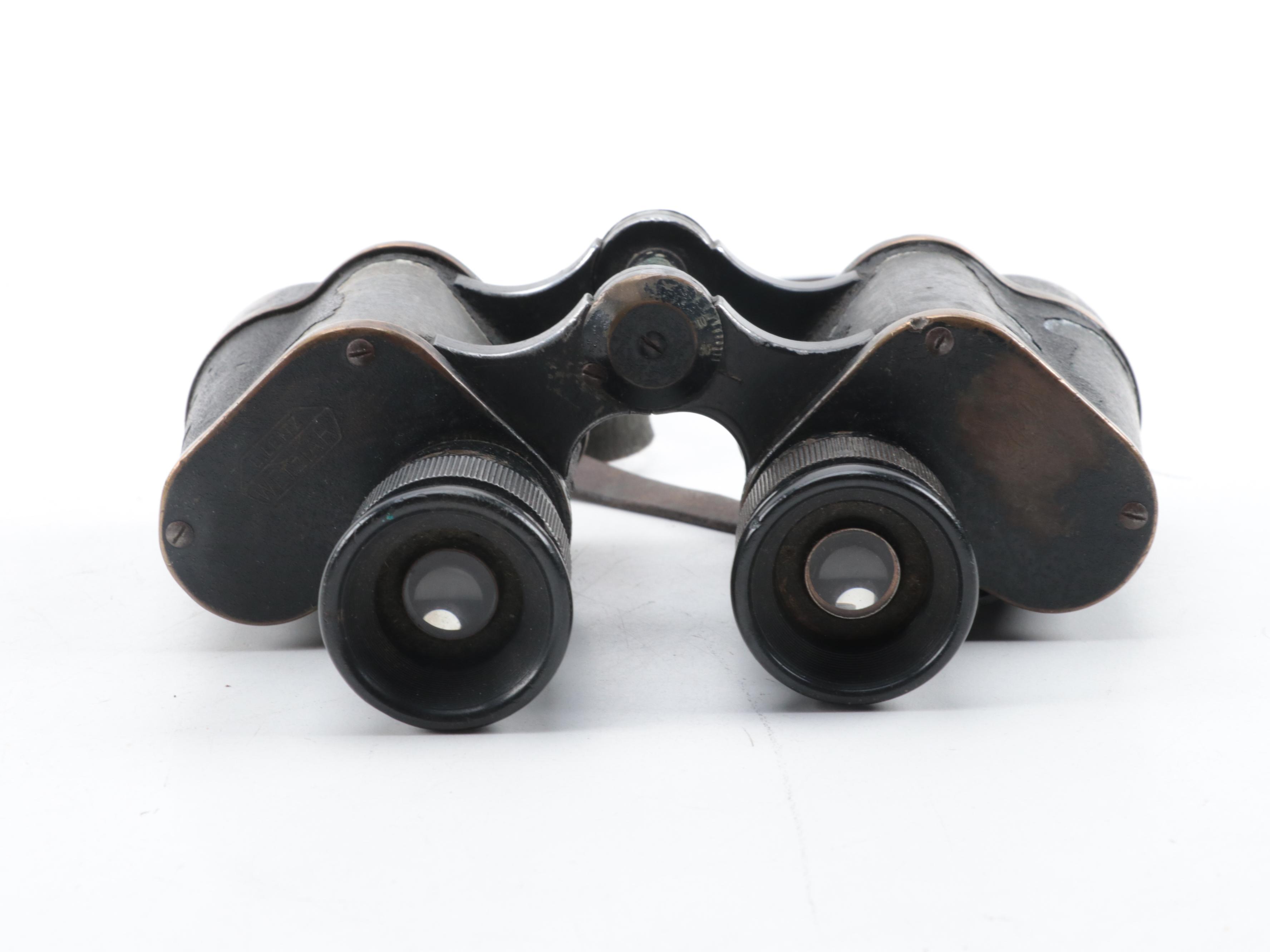 Carl Zeiss Deltrintem and Ernst Leitz Wetzlar Binoculars with Leather Cases