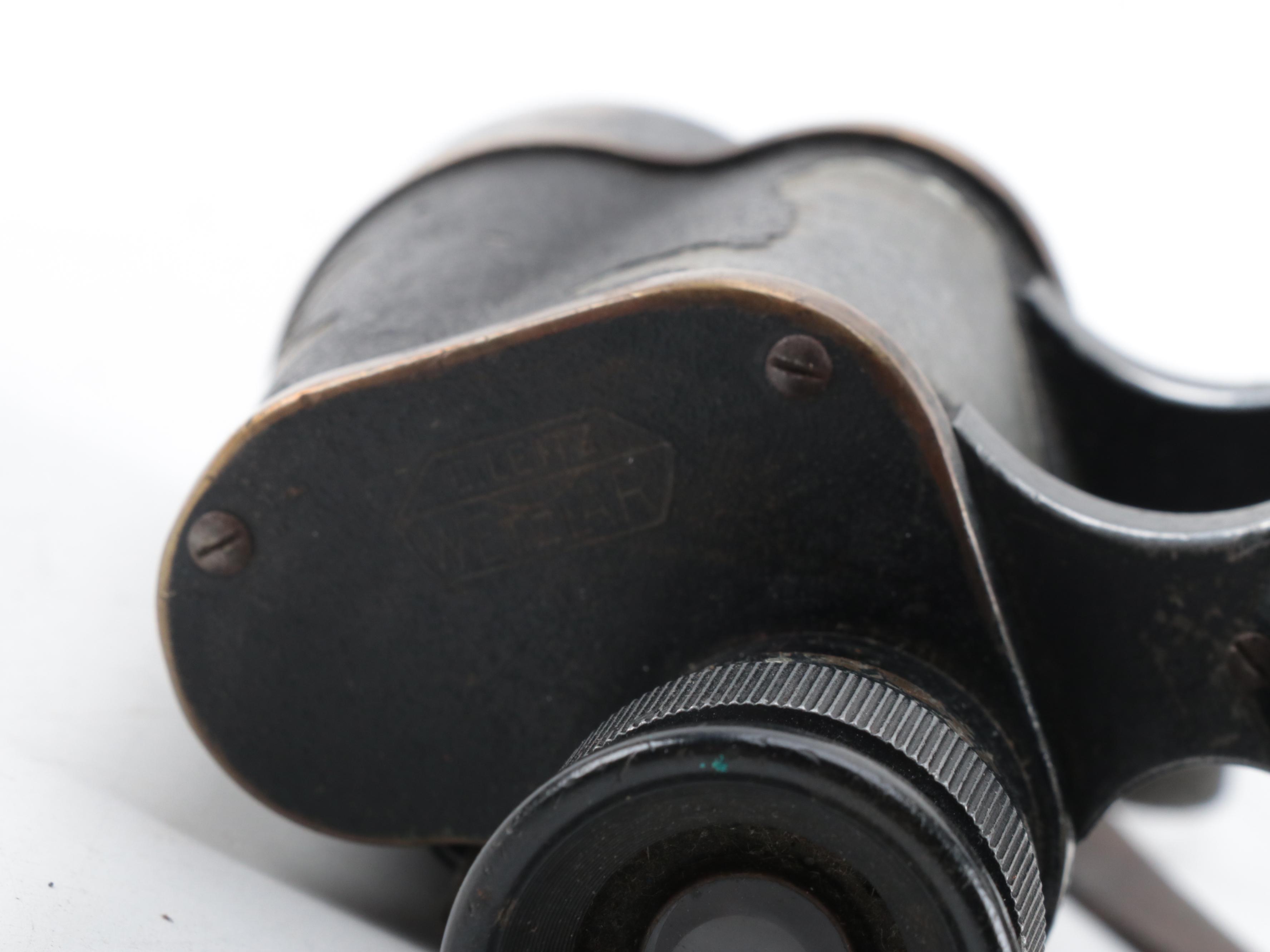 Carl Zeiss Deltrintem and Ernst Leitz Wetzlar Binoculars with Leather Cases