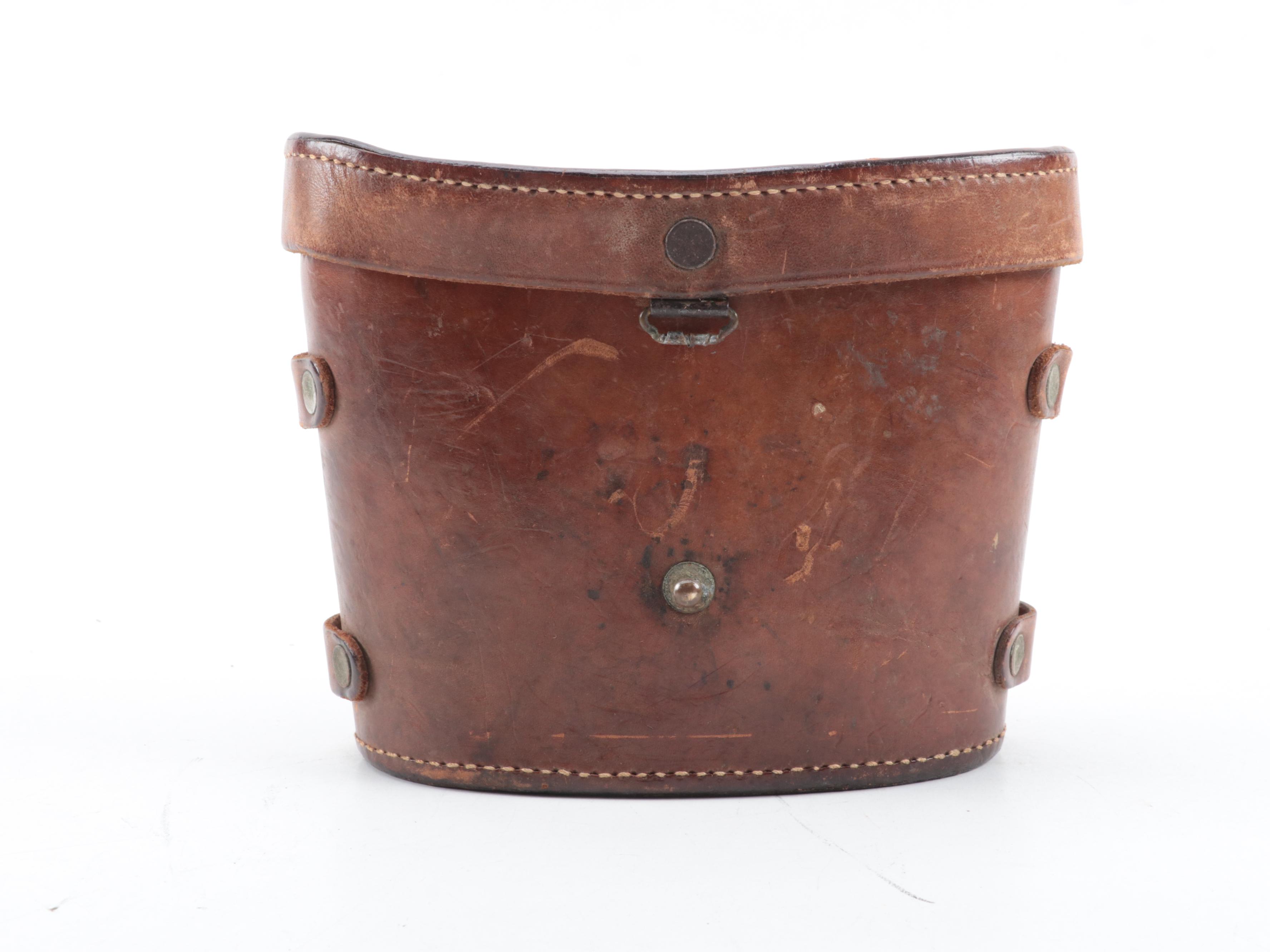 Carl Zeiss Deltrintem and Ernst Leitz Wetzlar Binoculars with Leather Cases