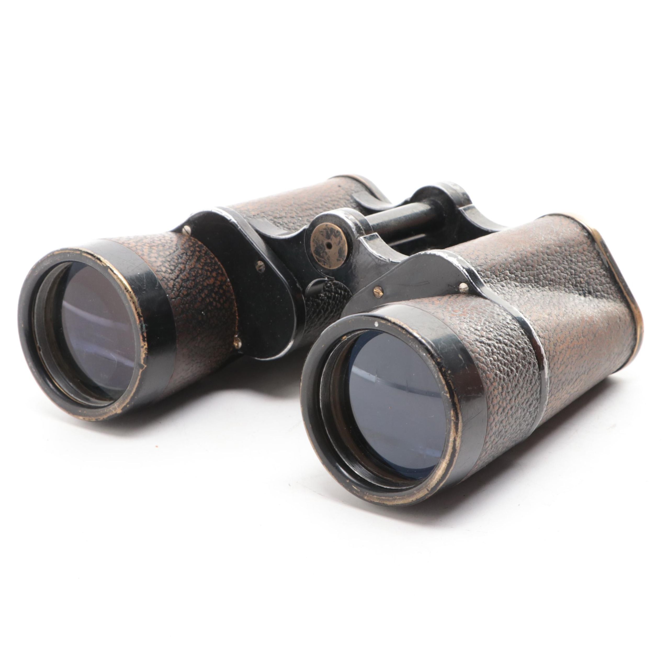 WWII Era Carl Zeiss 7 x 50 Binoculars with Leather Case