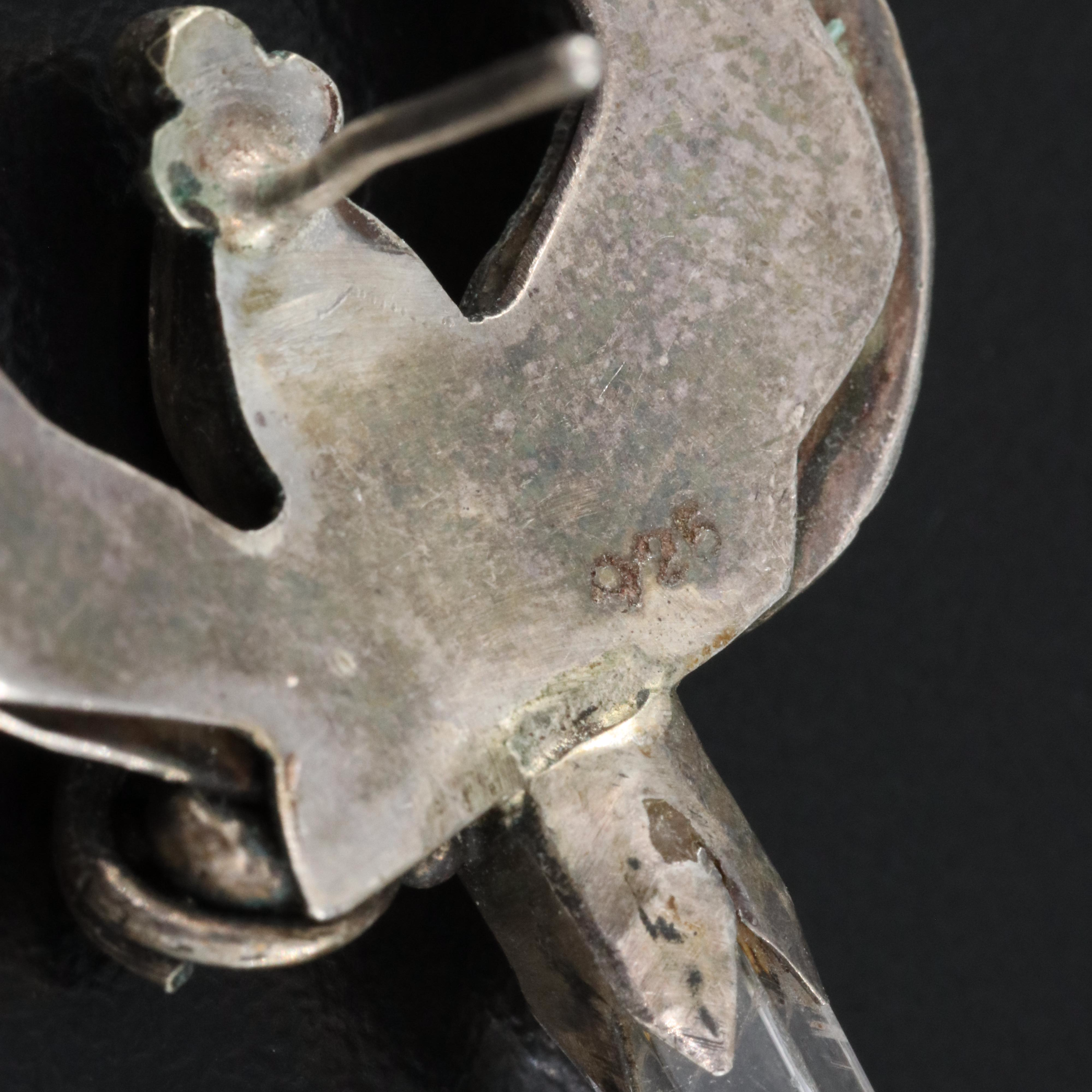 Sterling Amethyst and Rock Crystal Quartz Earrings