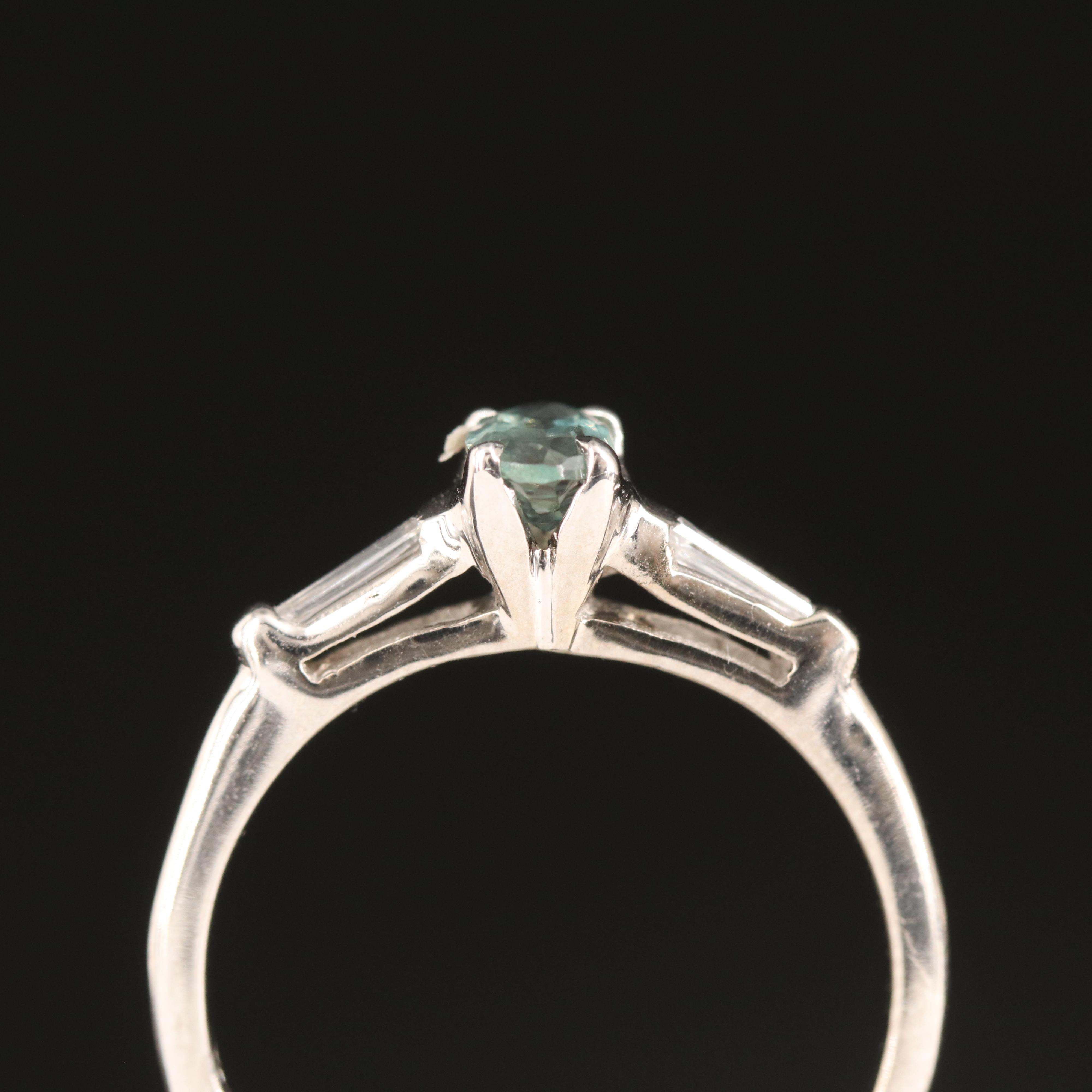 14K Color Change Alexandrite and Diamond Ring