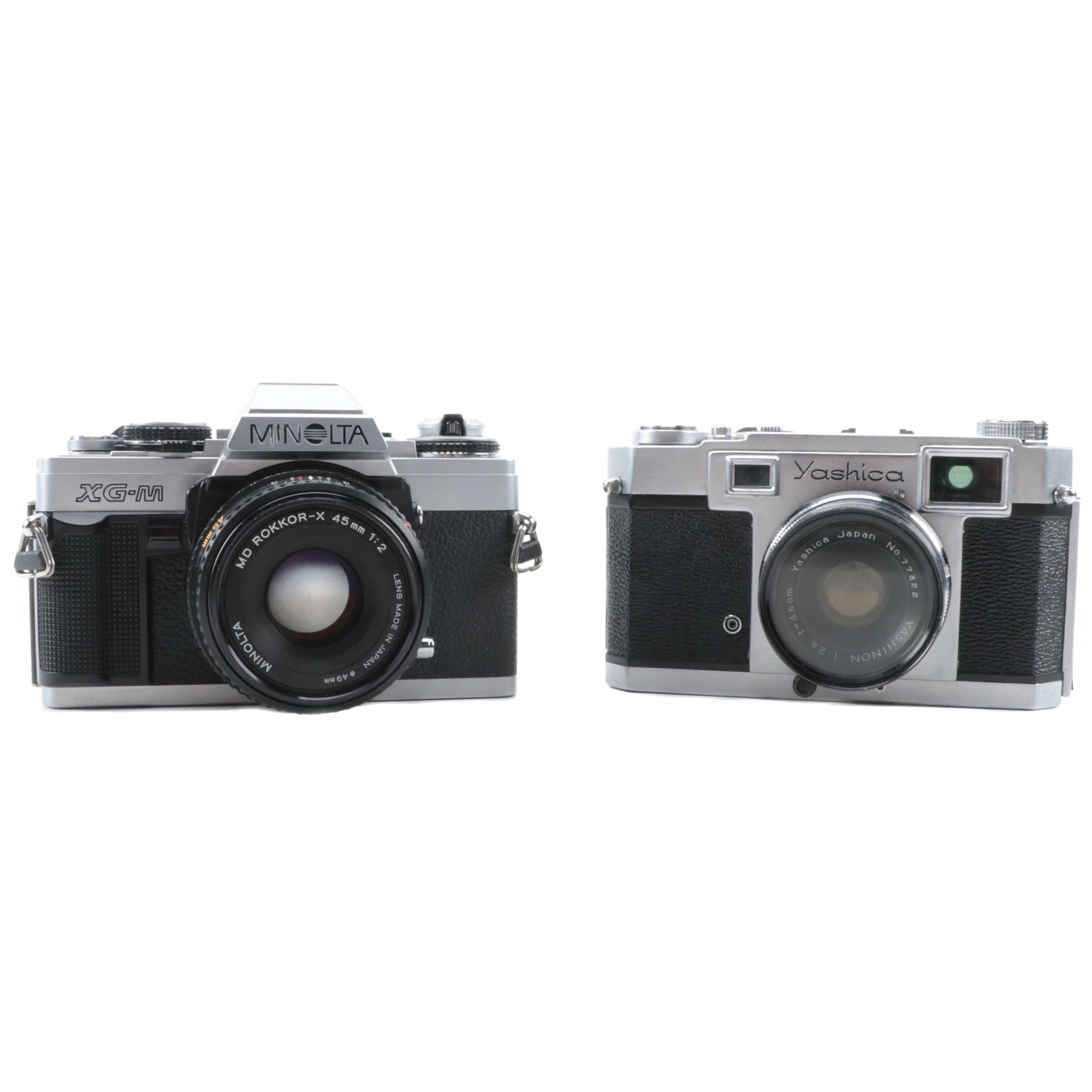 Yashica Electro 35 and Minolta XG-M 35 mm Rangefinder Cameras
