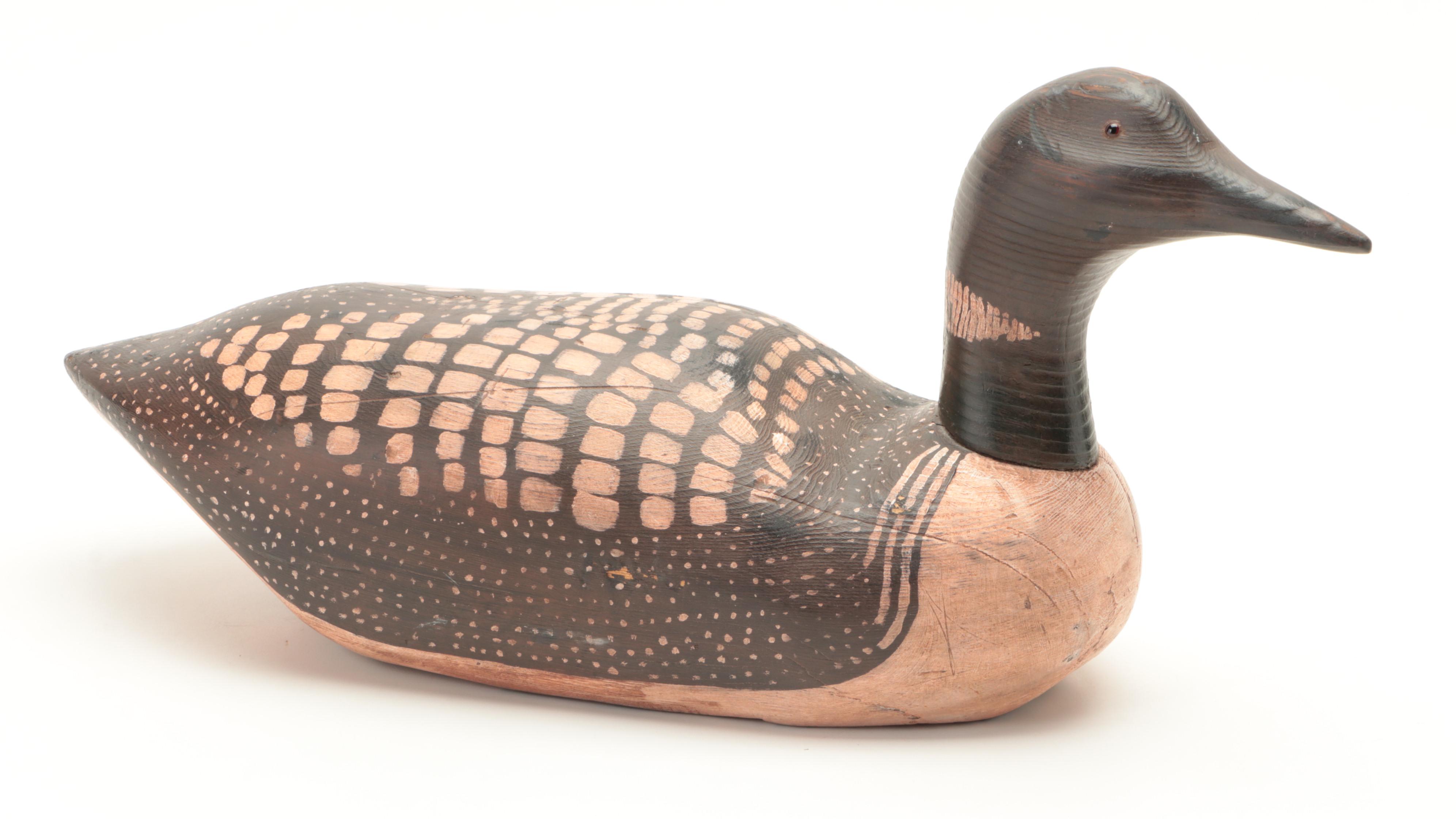 Hand-Carved Painted Wood Canvas Back and Other Duck Decoys