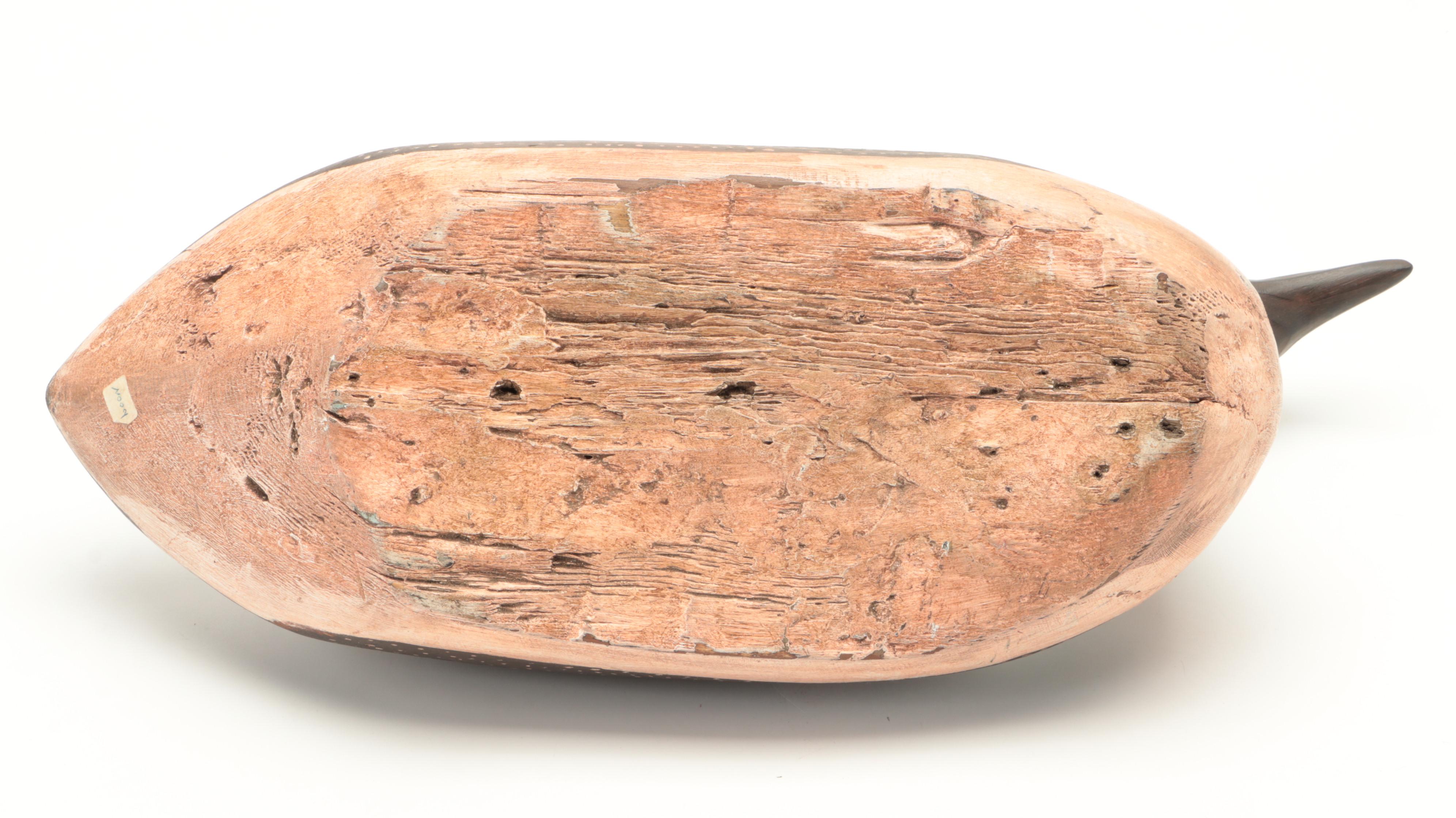 Hand-Carved Painted Wood Canvas Back and Other Duck Decoys