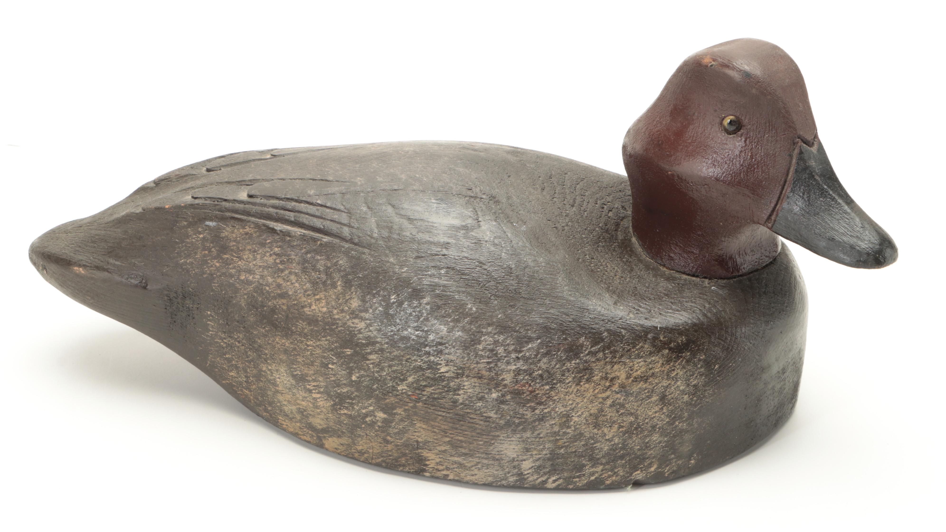 Hand-Carved Painted Wood Canvas Back and Other Duck Decoys