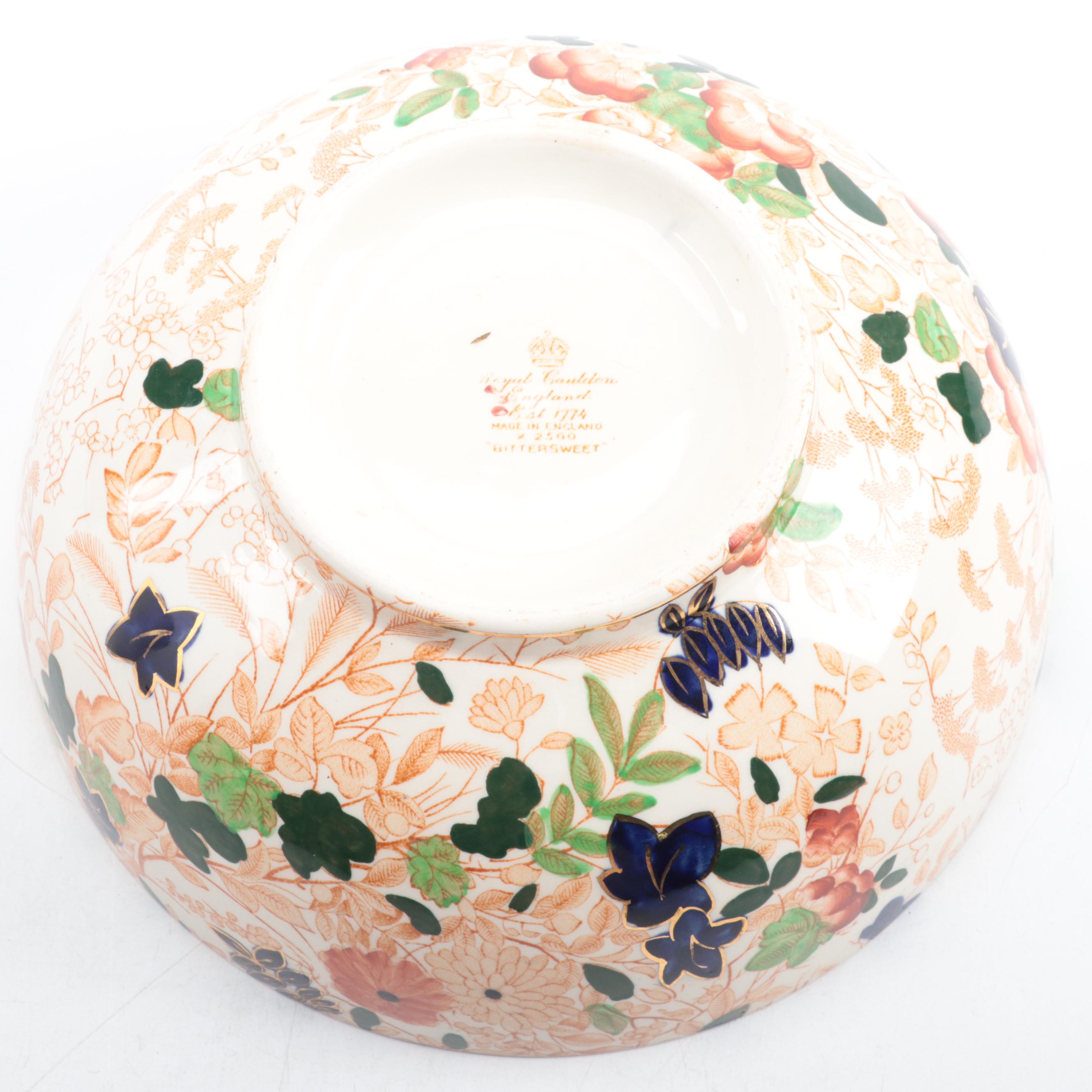Royal Cauldon "Bittersweet" Ironstone Serving Bowl, Early/Mid-20th Century