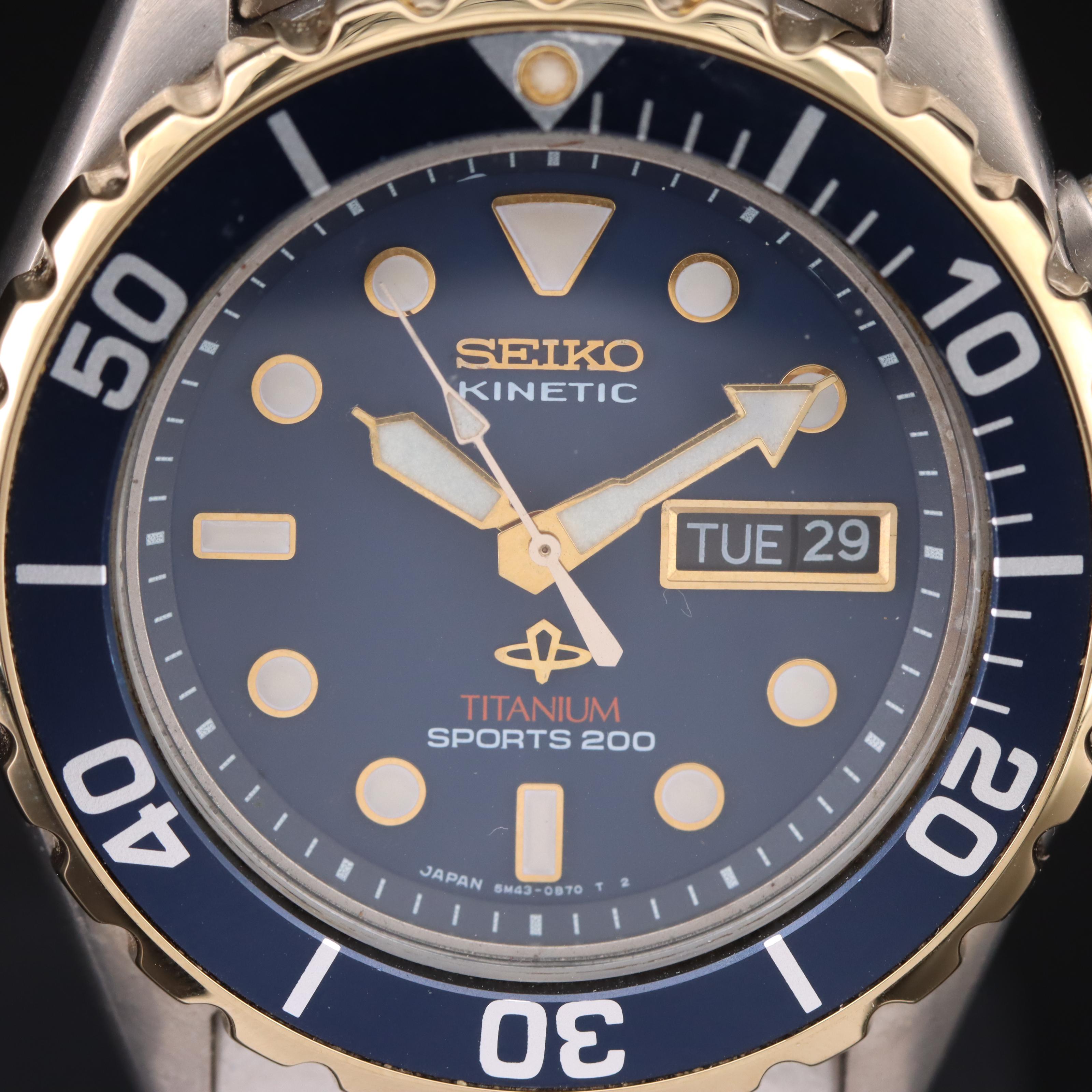 Seiko Diver 5M 43 Titanium Kinetic Watch