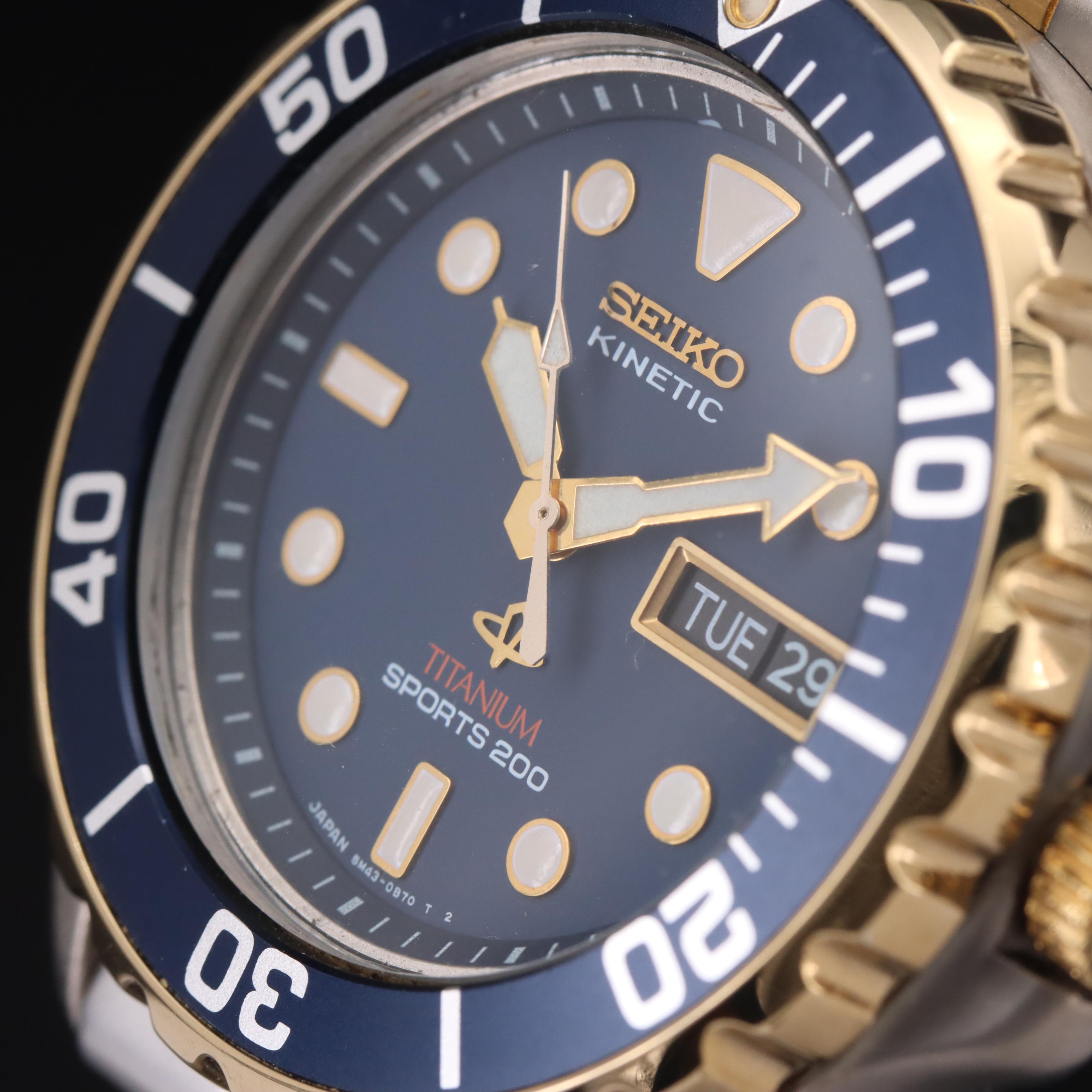 Seiko Diver 5M 43 Titanium Kinetic Watch