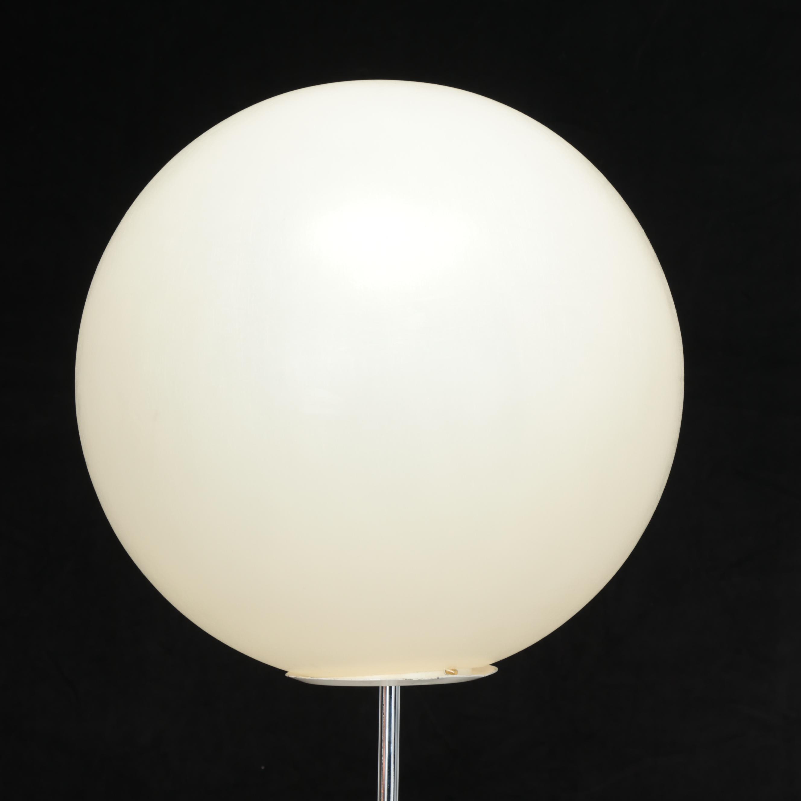 MCM Robert Sonneman "Electric Balloon" Floor Lamp With Chrome Base, 1960s