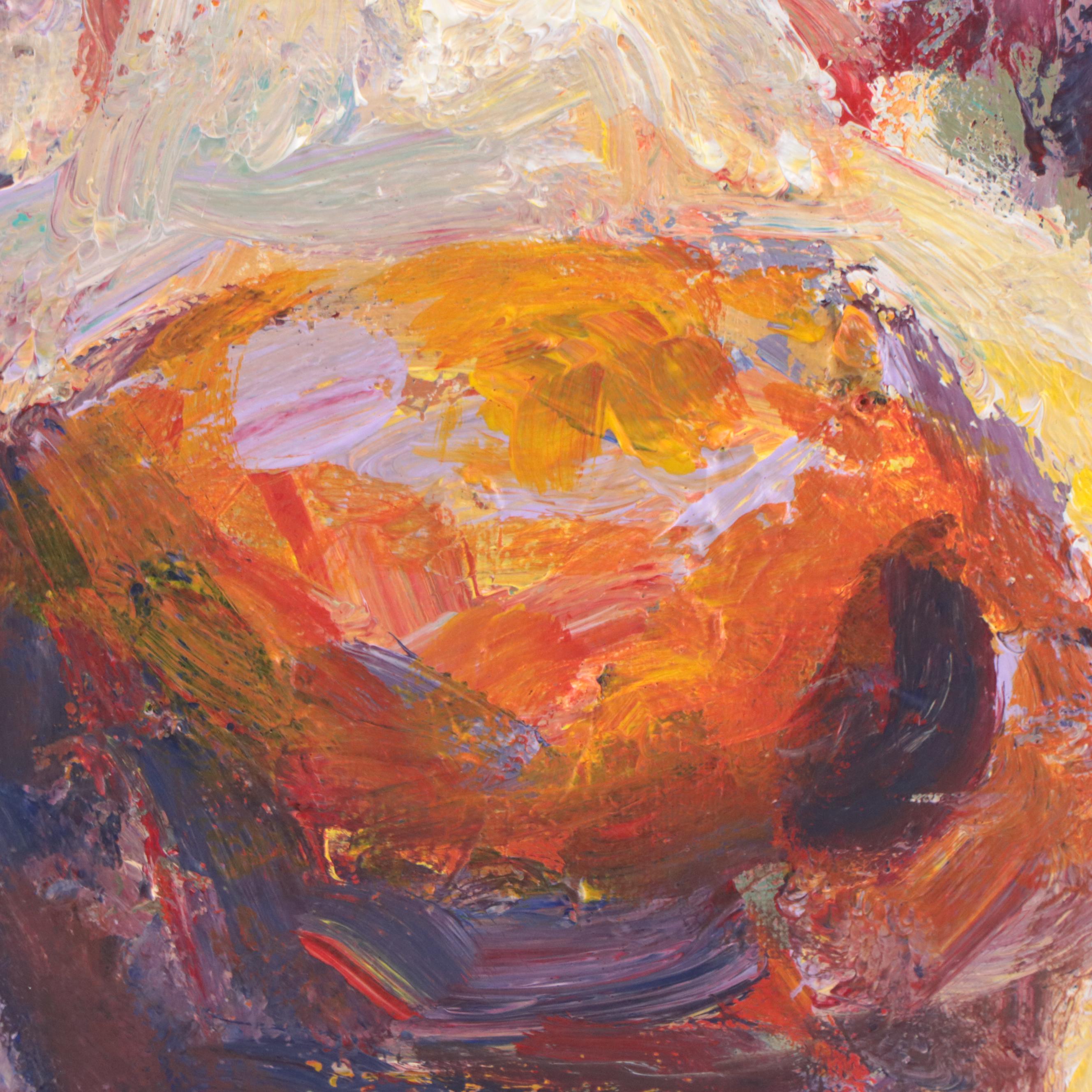 Elle Raines Acrylic Painting of Cow, 21st Century