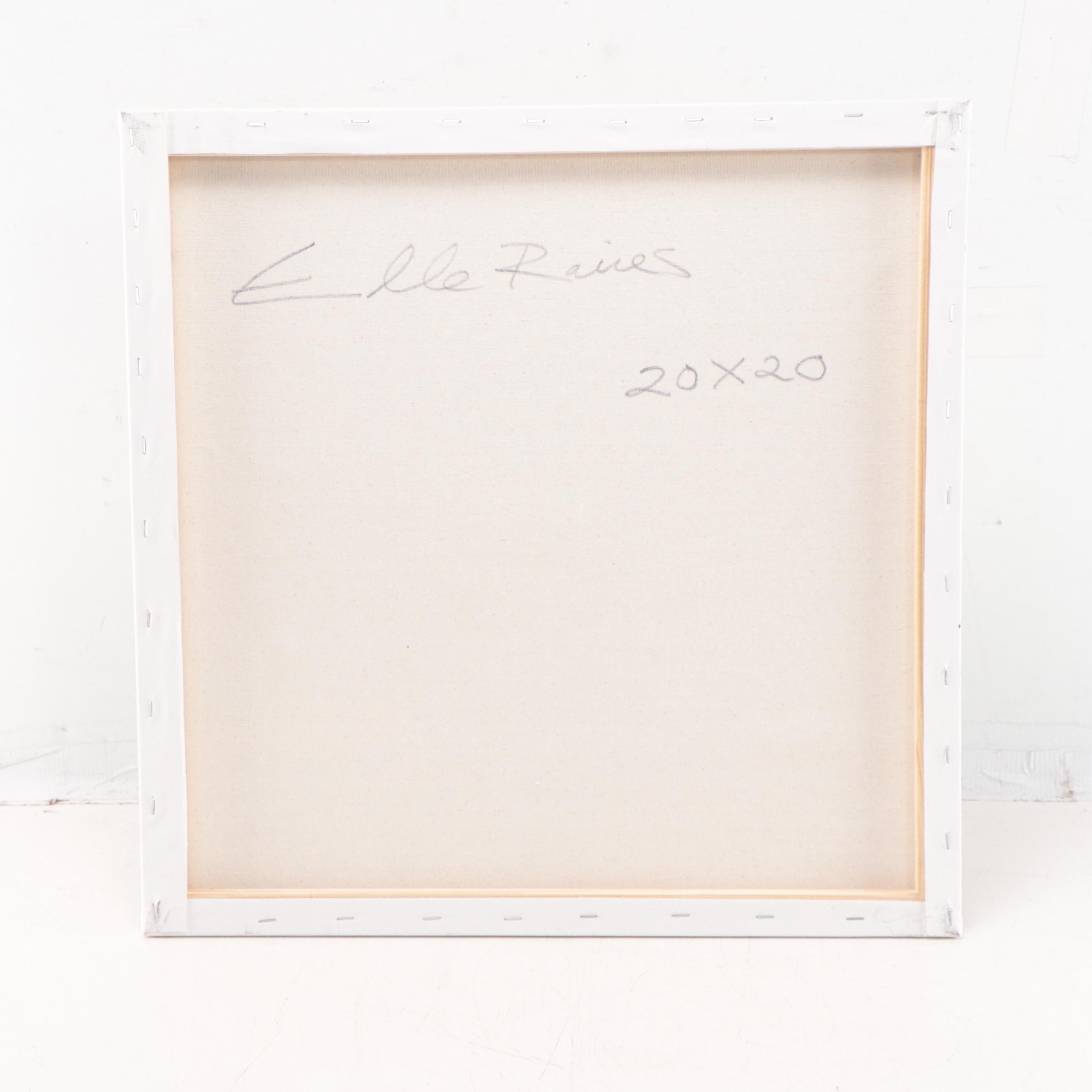 Elle Raines Acrylic Painting of Cow, 21st Century