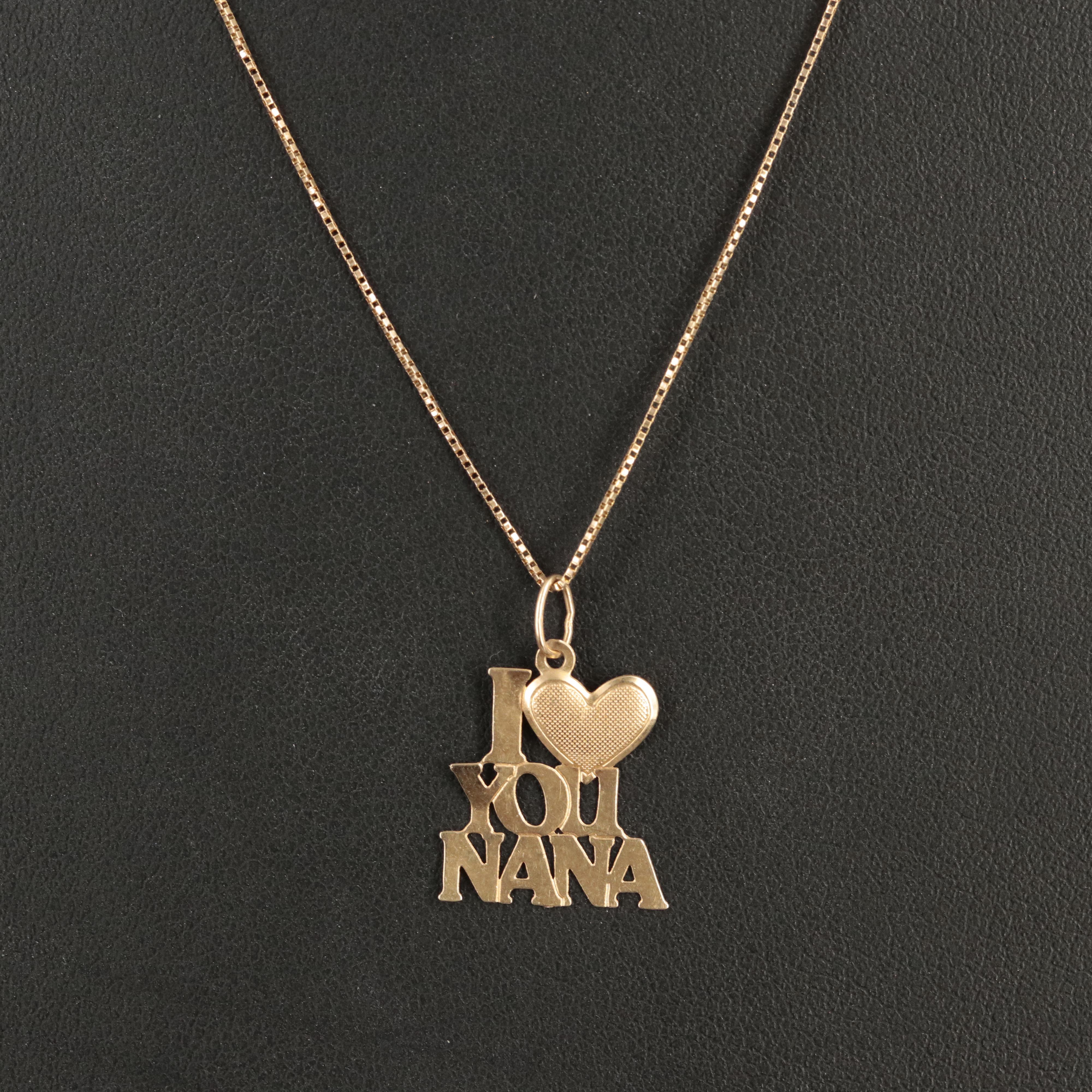 14K "I Love You Nana" Pendant Necklace