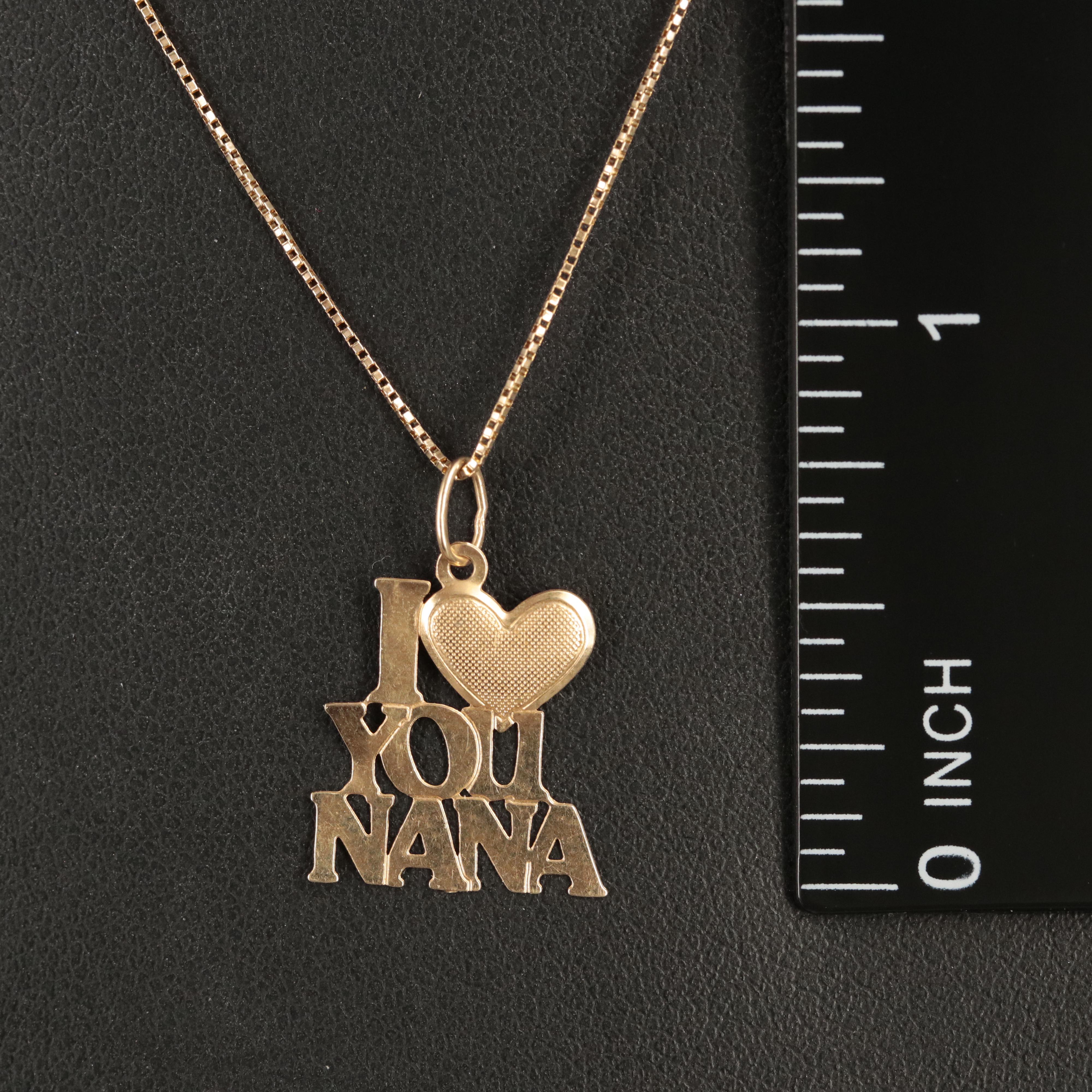 14K "I Love You Nana" Pendant Necklace