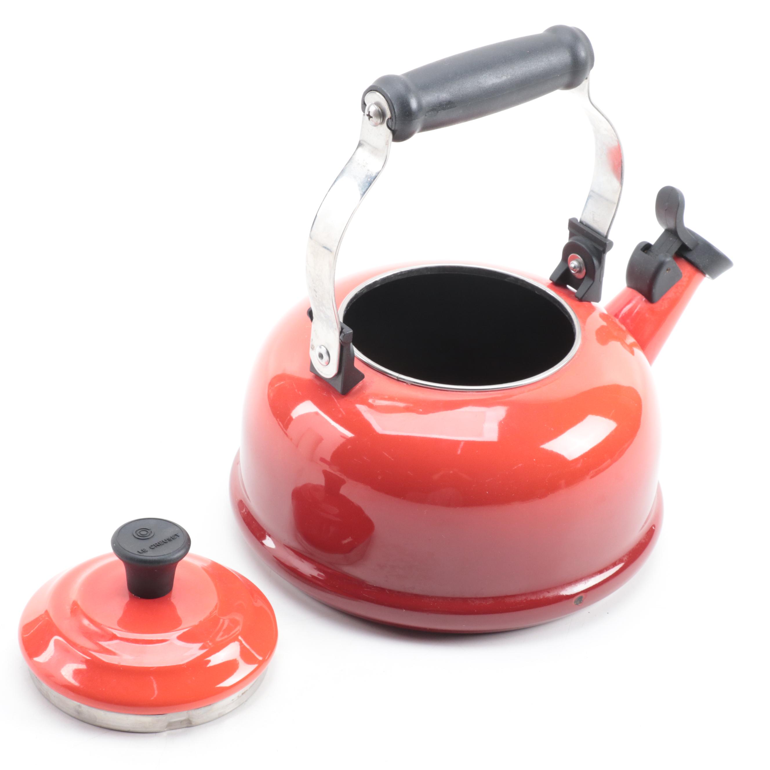 Le Creuset Red Enameled Kettle with Bakeware and Dutch Oven
