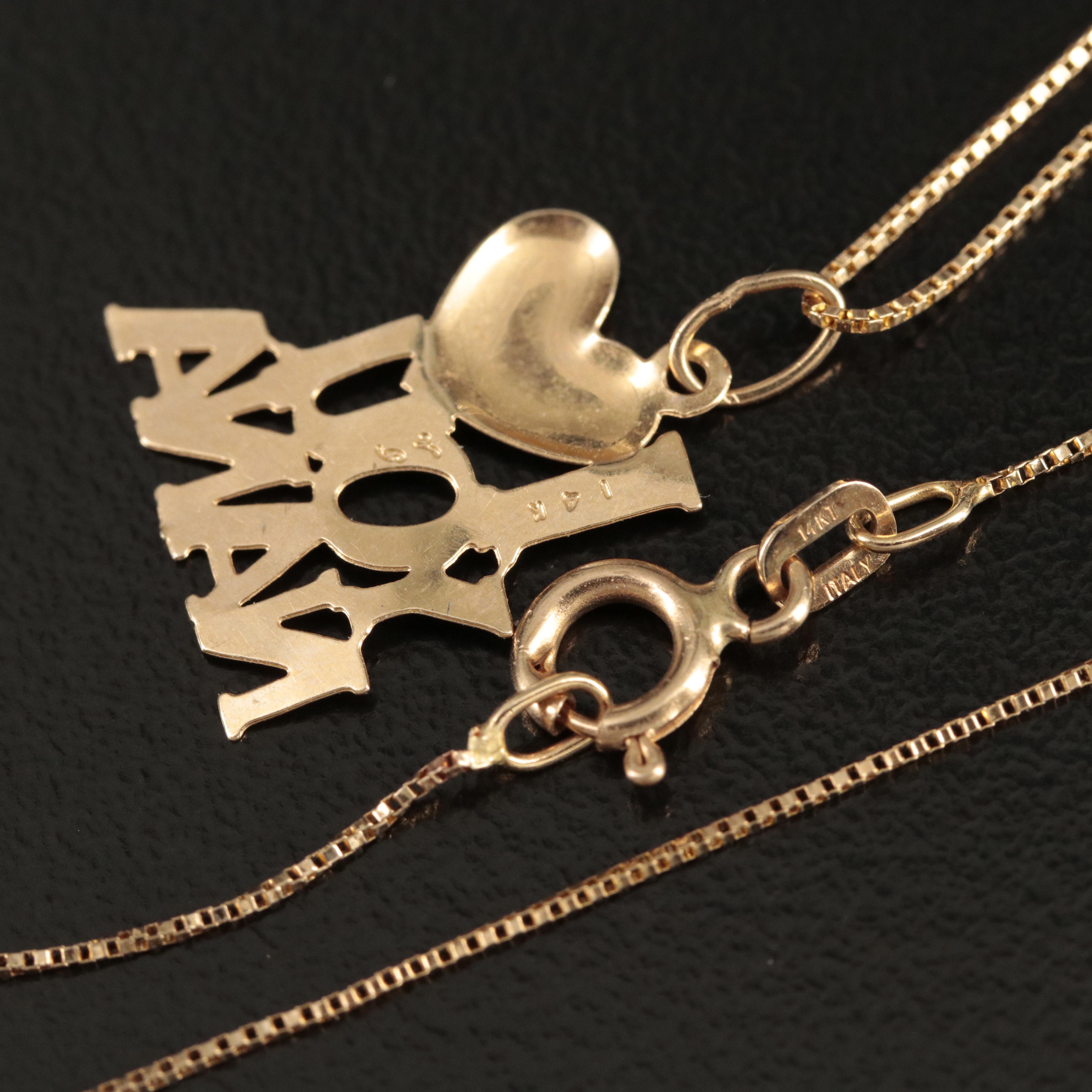 14K "I Love You Nana" Pendant Necklace