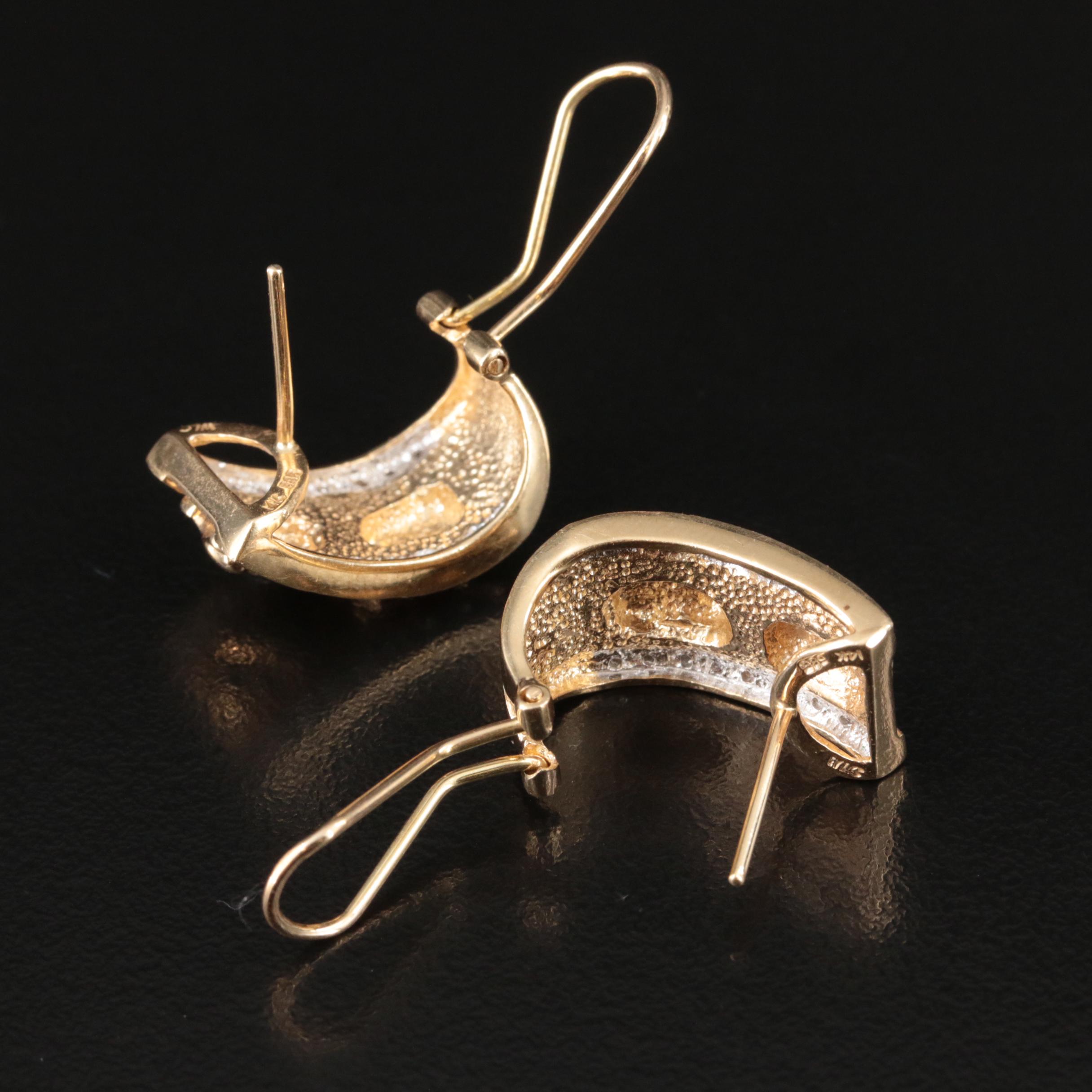 14K 0.18 CTW Diamond Elephant J Hoop Earrings