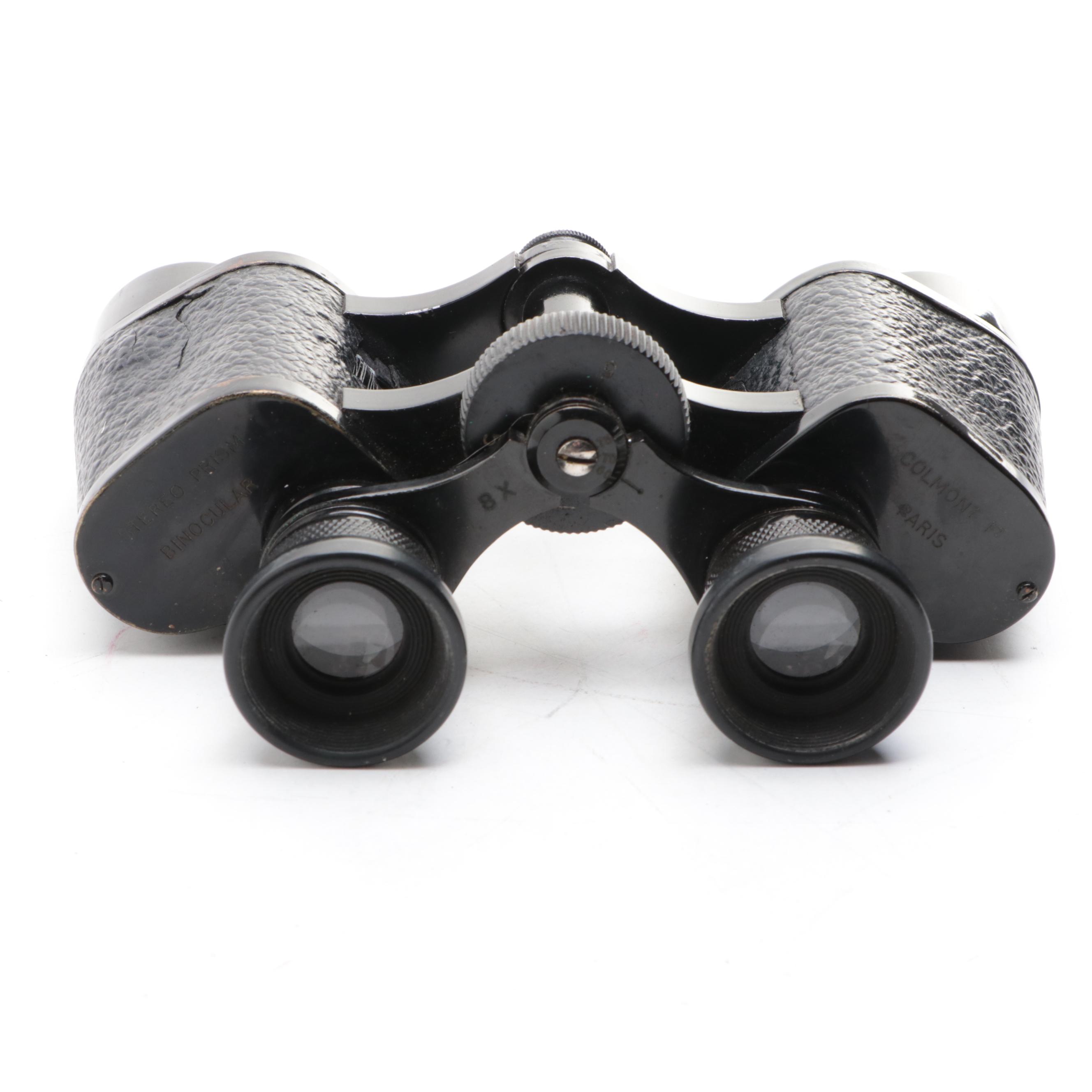 Colmont and Magna Binoculars with Leather Cases, Mid-20th Century