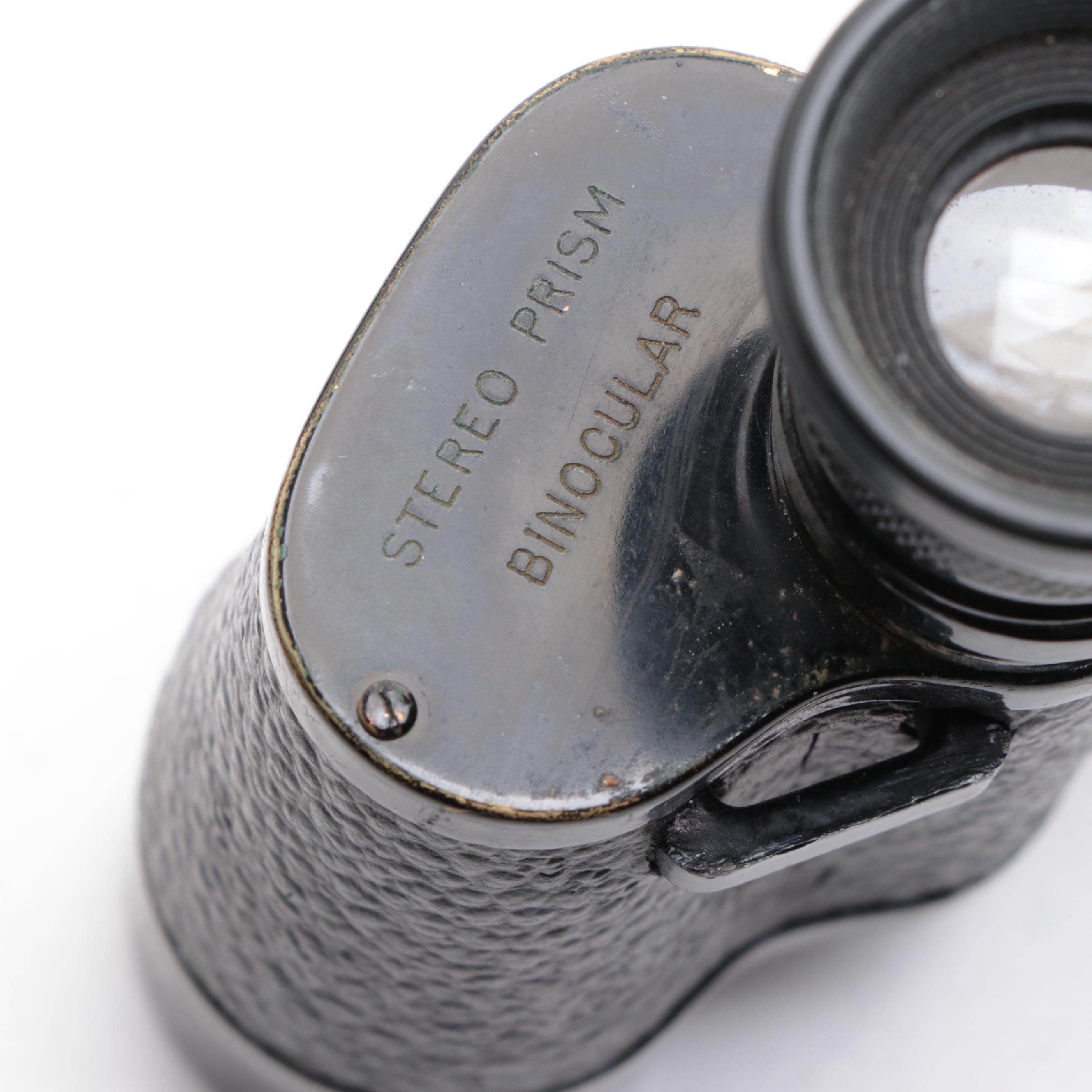 Colmont and Magna Binoculars with Leather Cases, Mid-20th Century