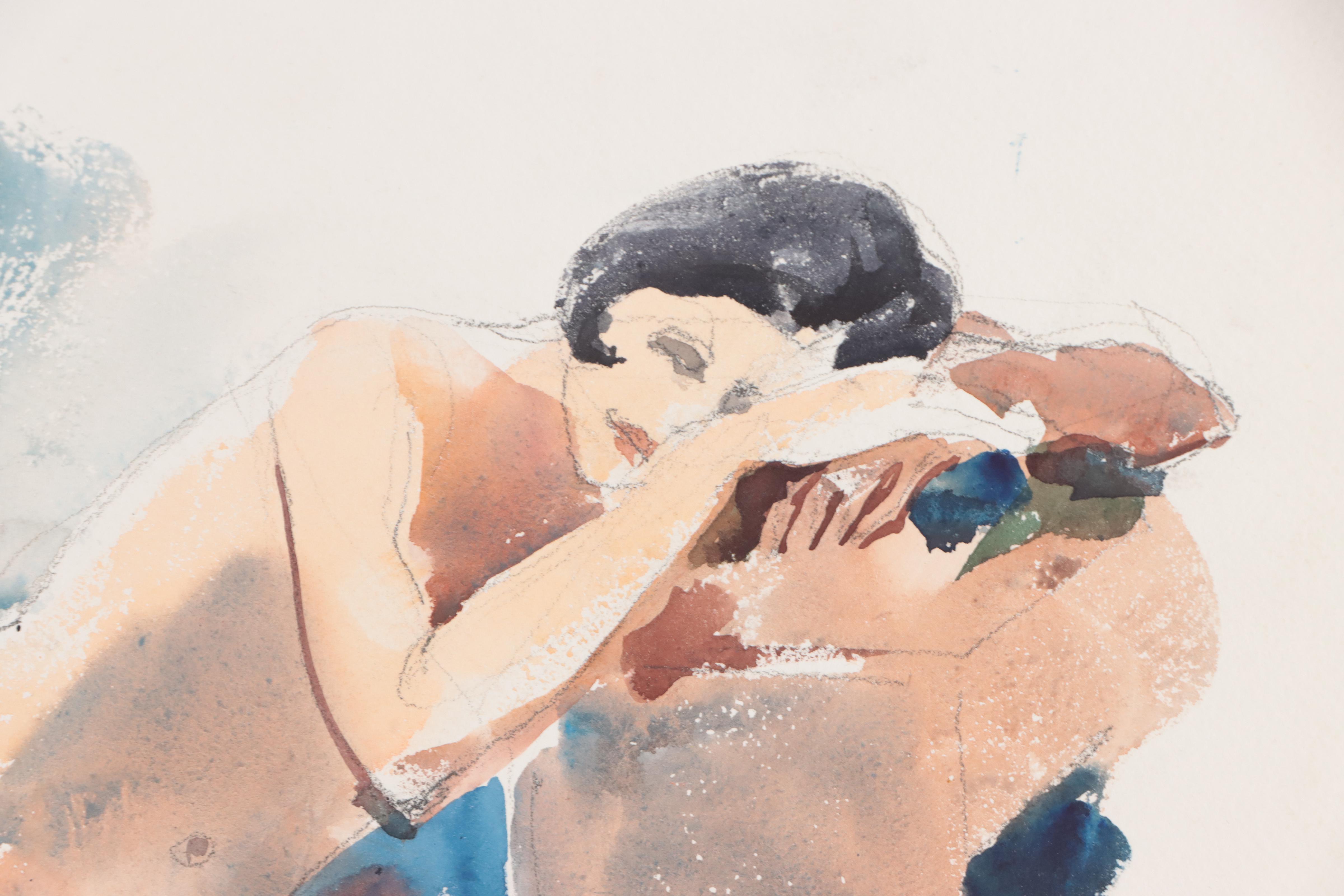 Jack Meanwell Figural Watercolor Painting