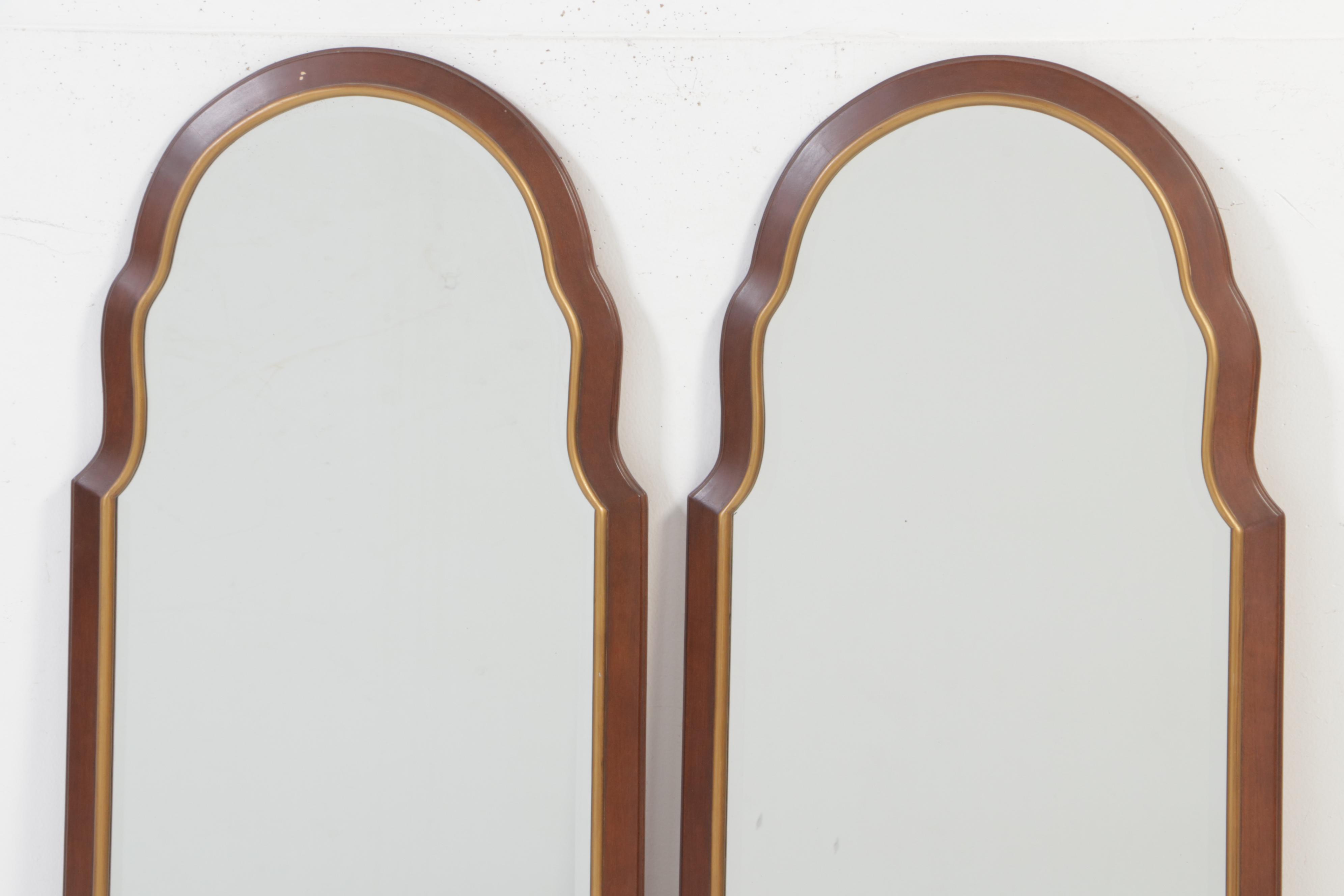 Pair of FB Decorative Arts Inc. Queen Anne Style Hardwood & Parcel-Gilt Mirrors