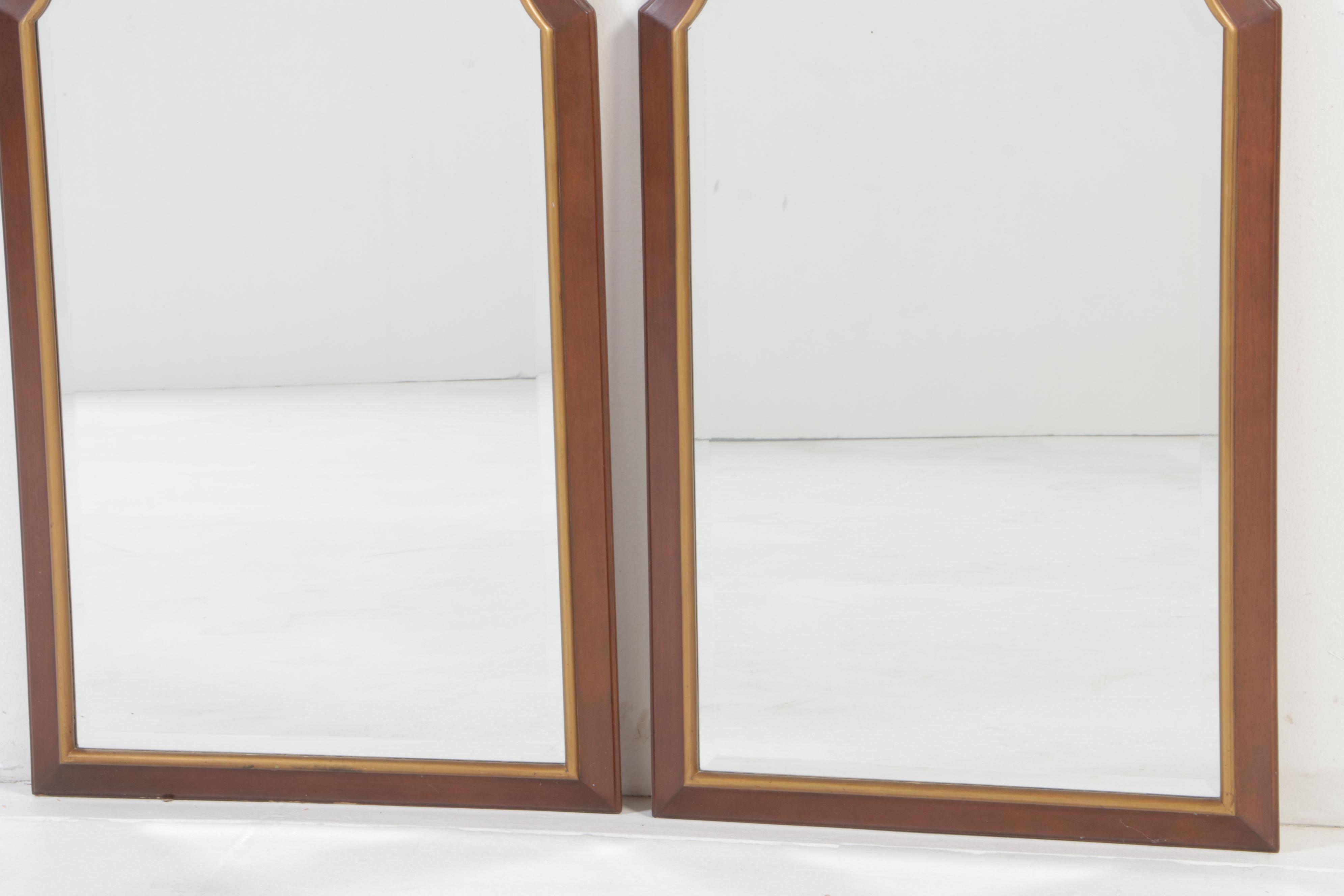 Pair of FB Decorative Arts Inc. Queen Anne Style Hardwood & Parcel-Gilt Mirrors