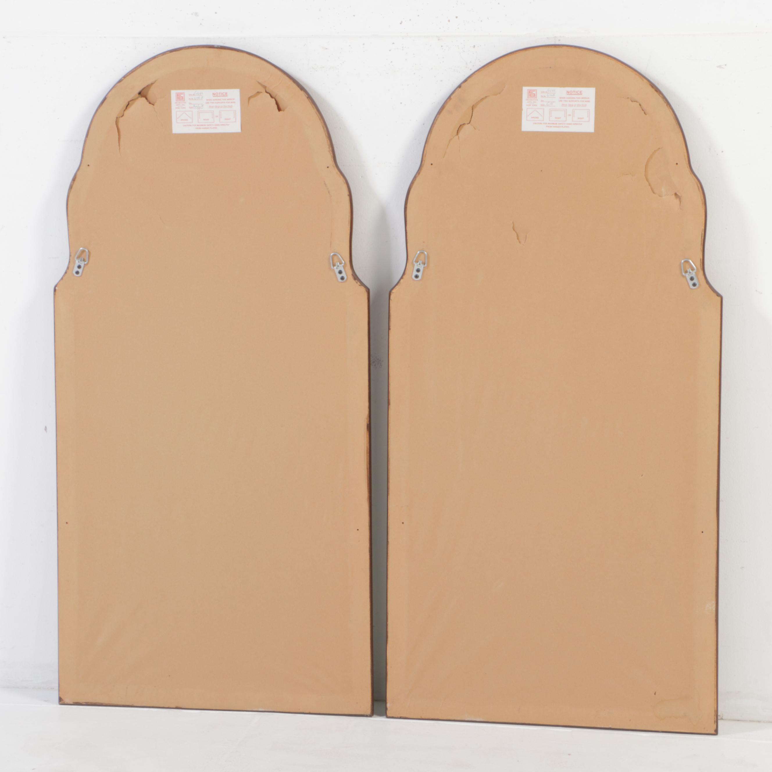 Pair of FB Decorative Arts Inc. Queen Anne Style Hardwood & Parcel-Gilt Mirrors