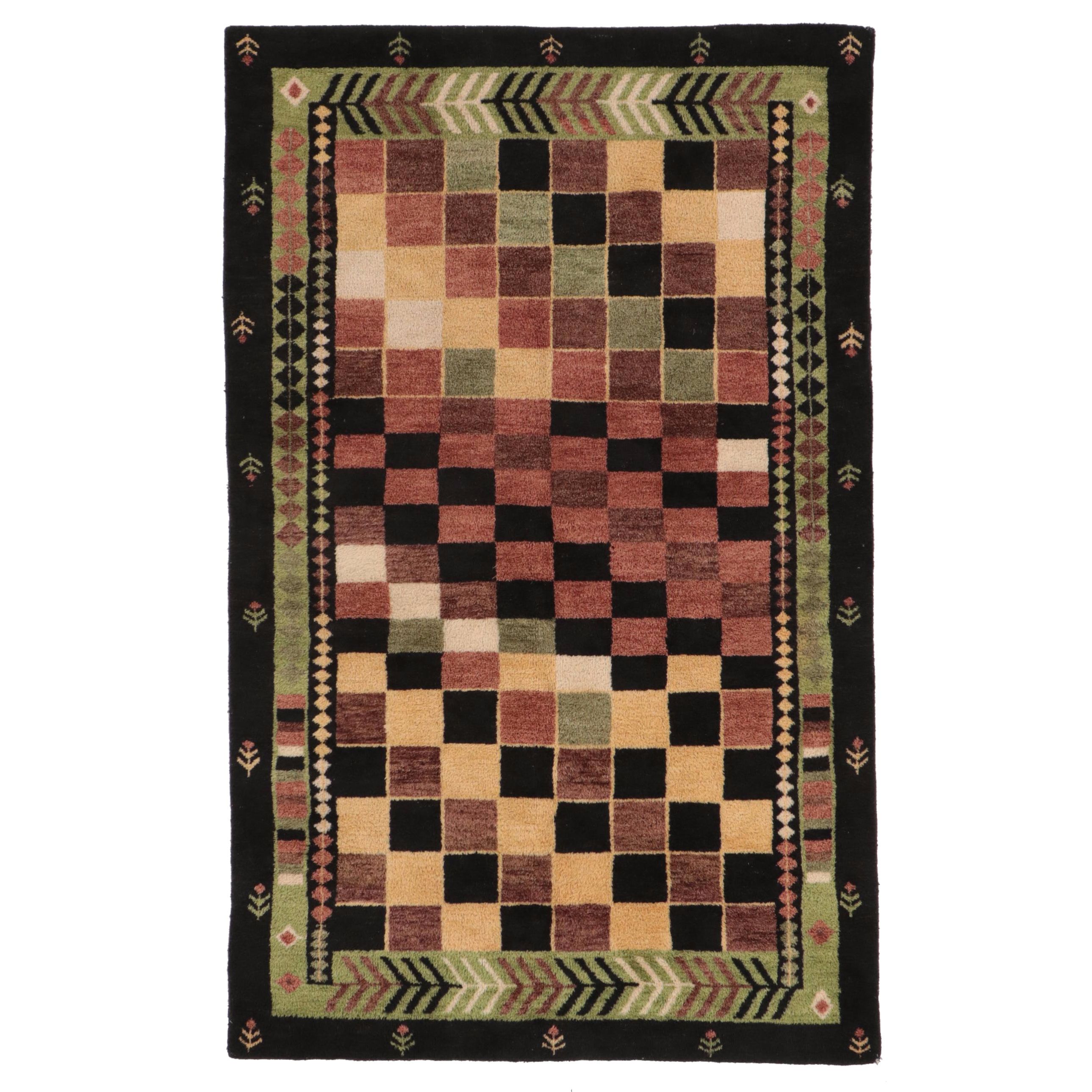 5'5 x 8'4 Hand-Knotted Indo-Persian Gabbeh Area Rug