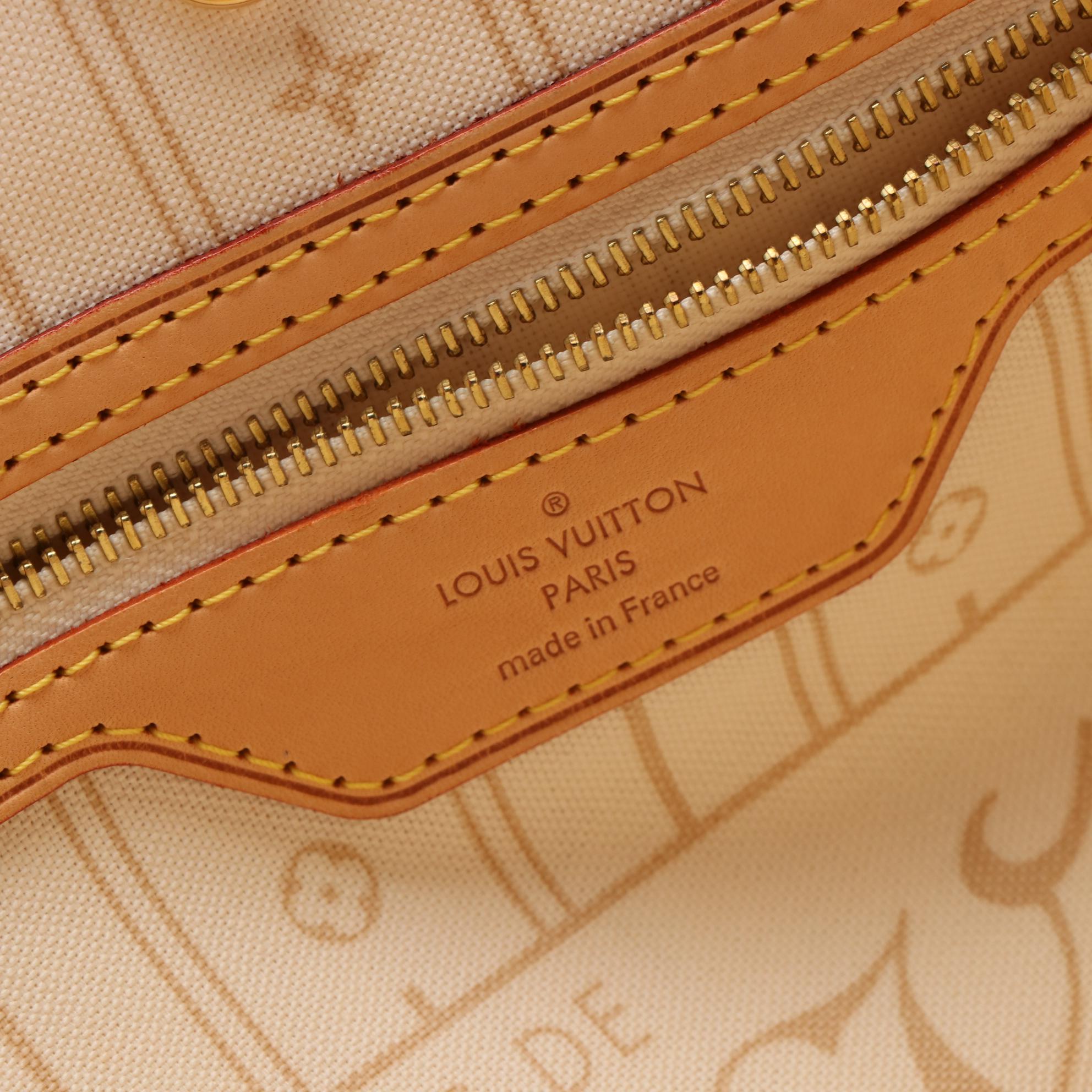 Louis Vuitton Neverfull MM in Damier Azur Canvas and Vachetta Leather