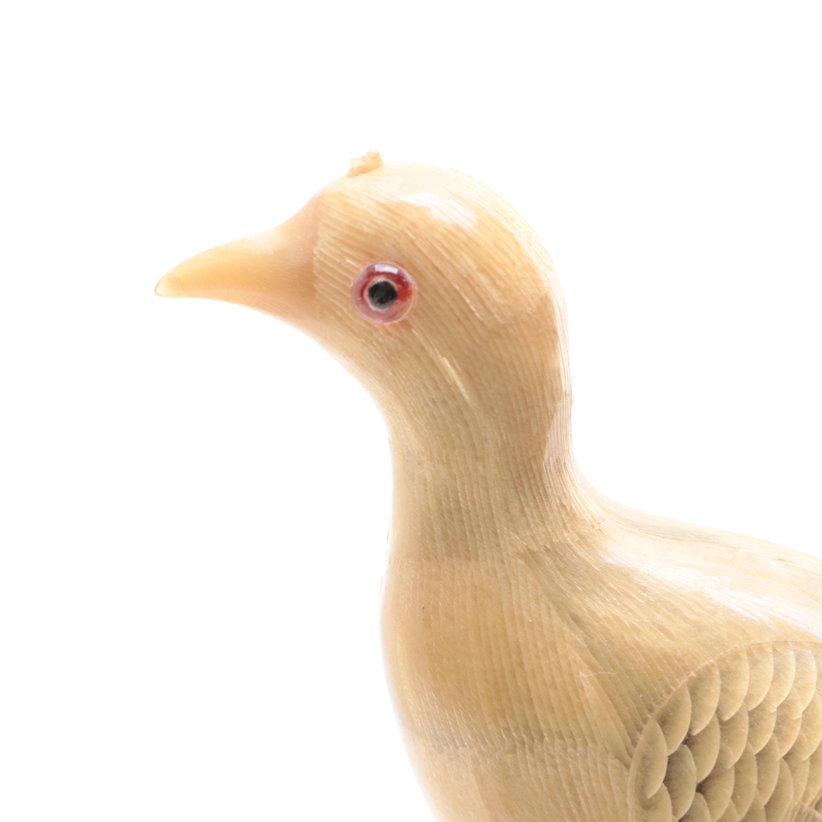 Thai Hand-Carved Horn Peacock Figure