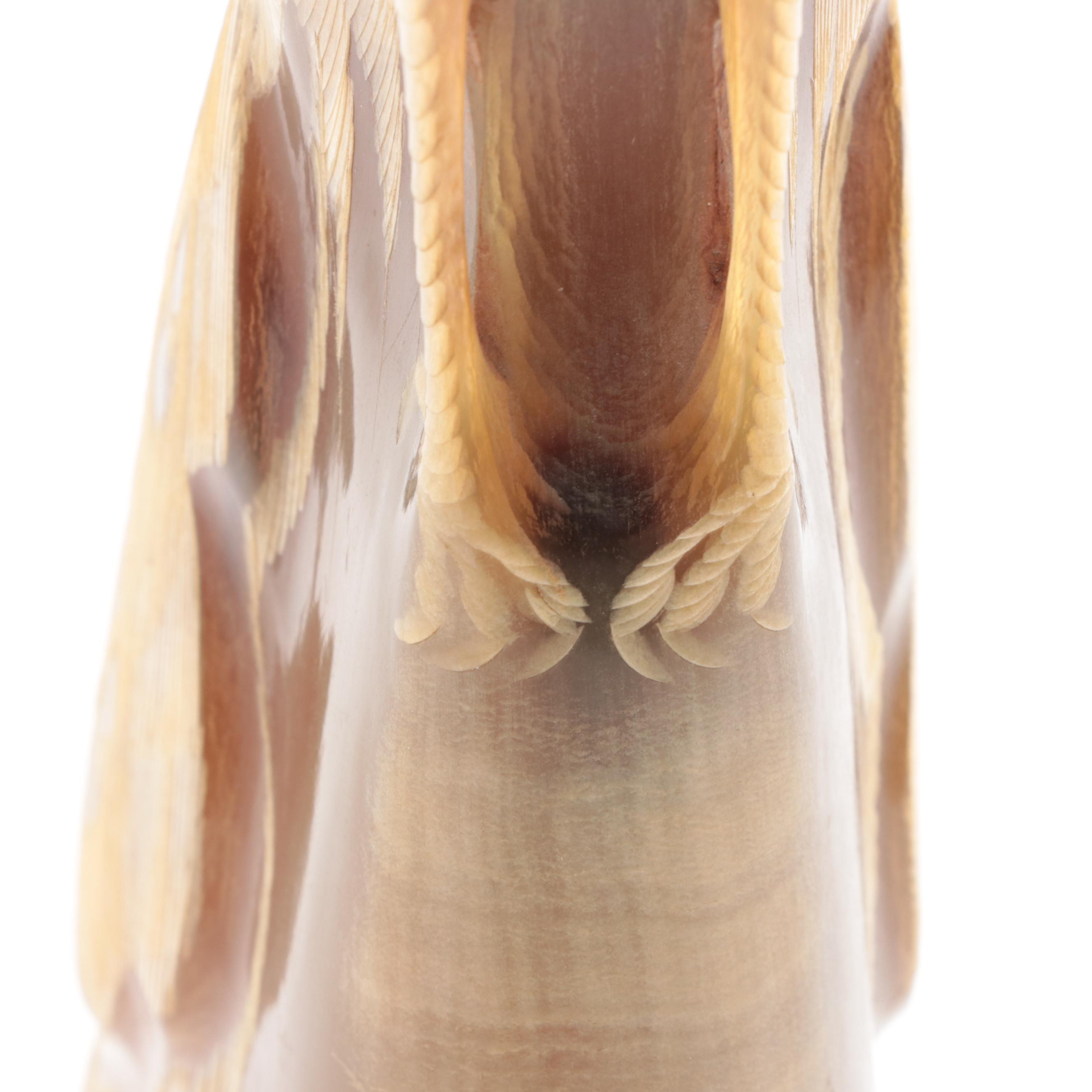 Thai Hand-Carved Horn Peacock Figure