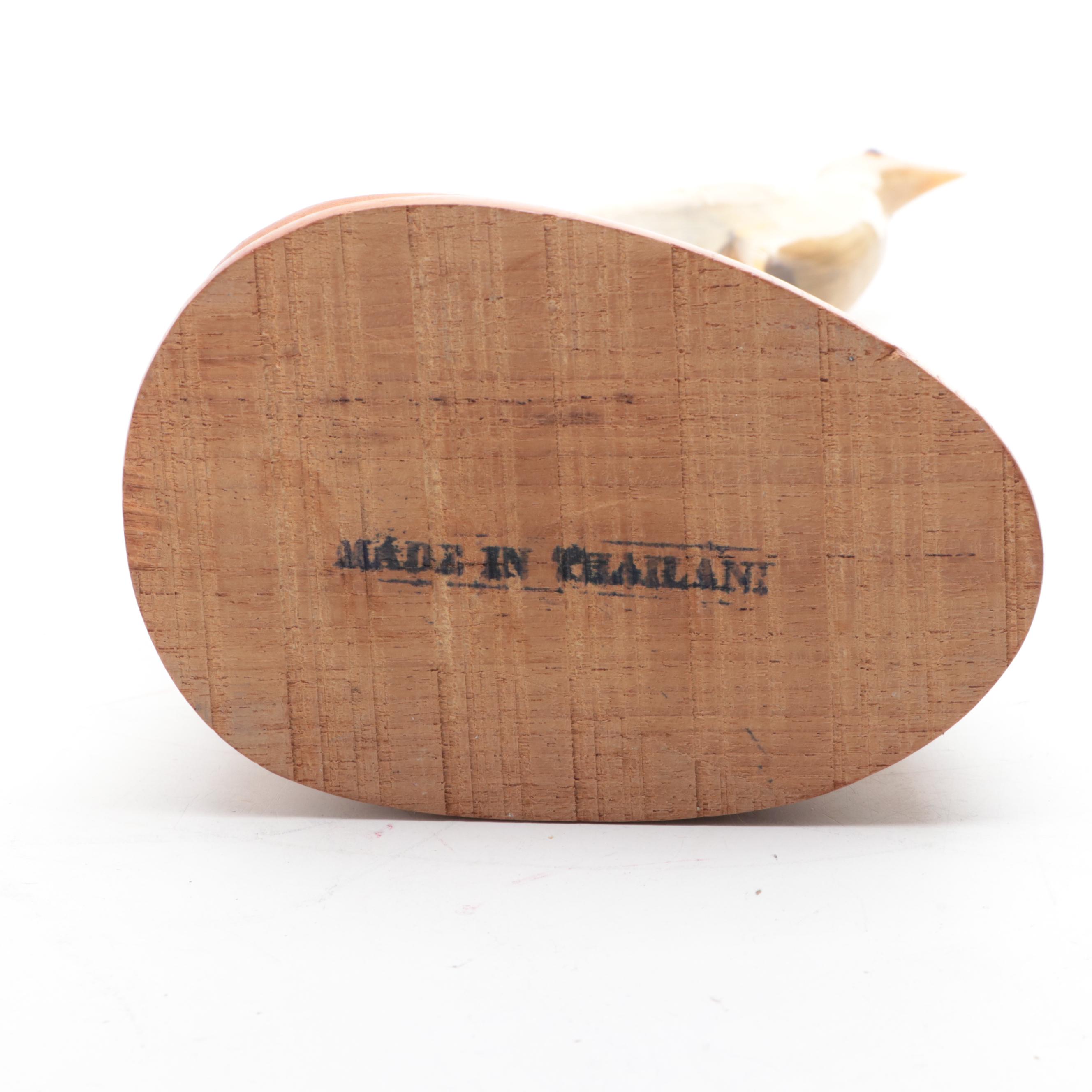 Thai Hand-Carved Horn Peacock Figure