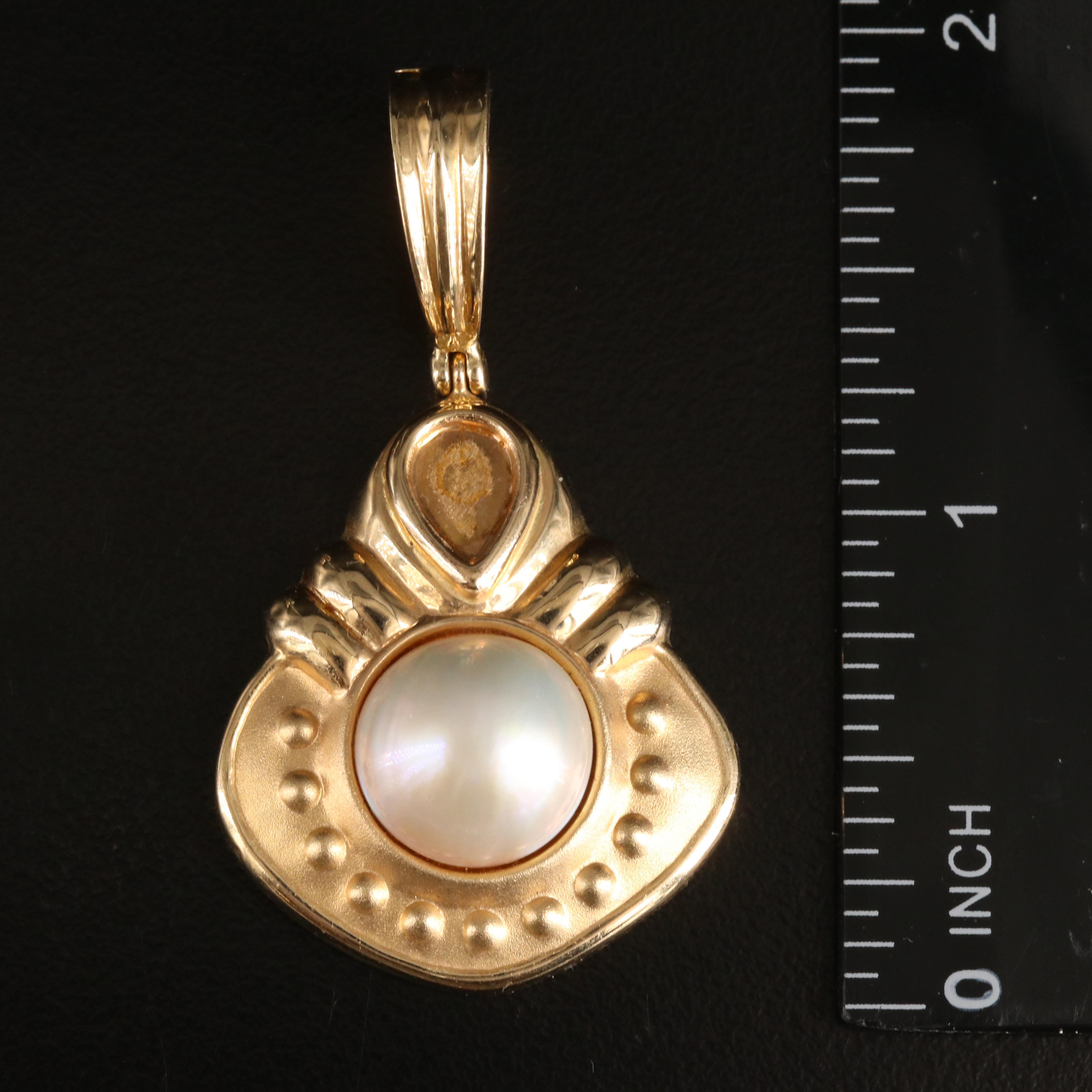 14K Enhancer Pendant, Globe Pendant, Scrap 10K Chain and Loose Pearls