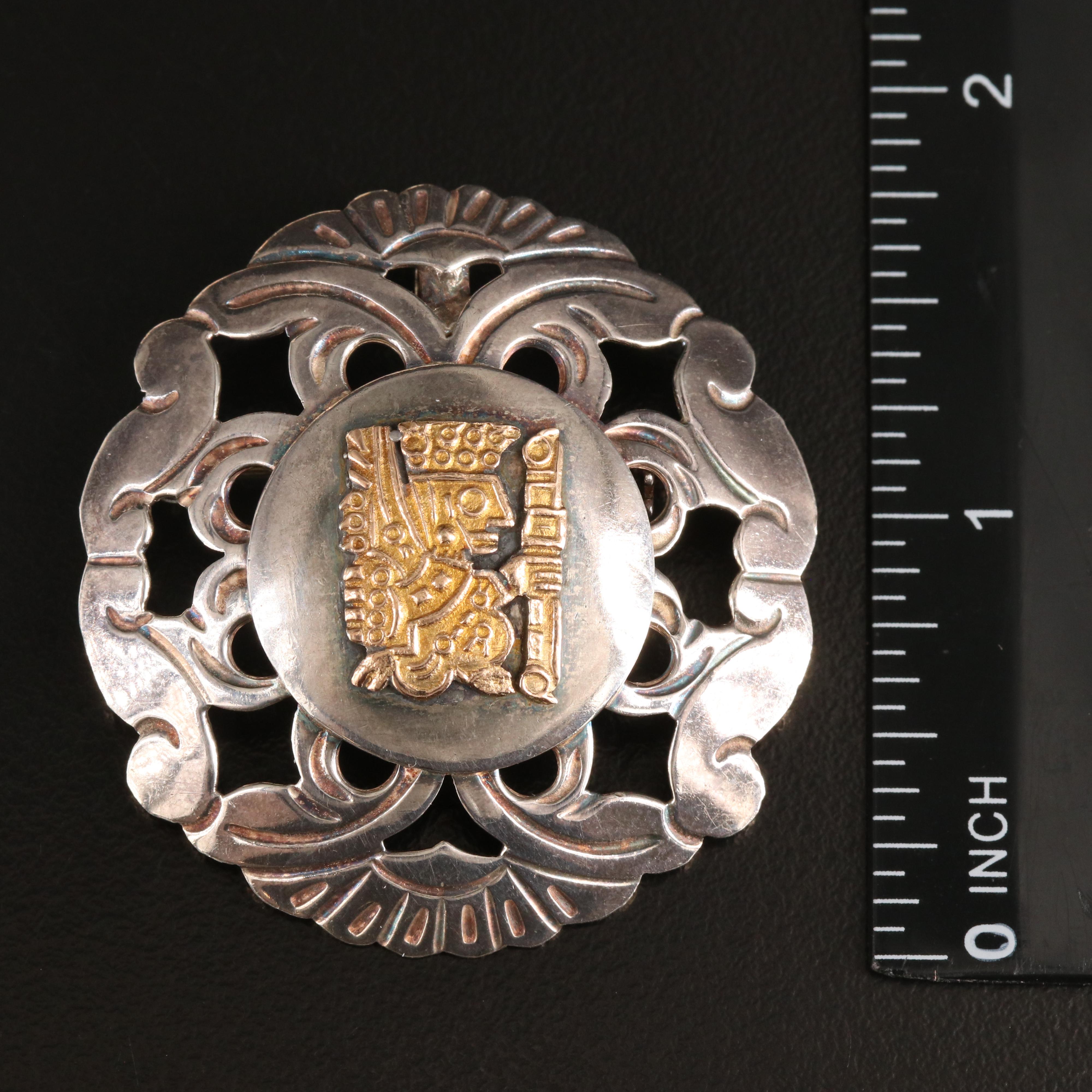 Mesoamerican and Pre-Columbian Themed Sterling Jewelry with 10K and 14K Accents