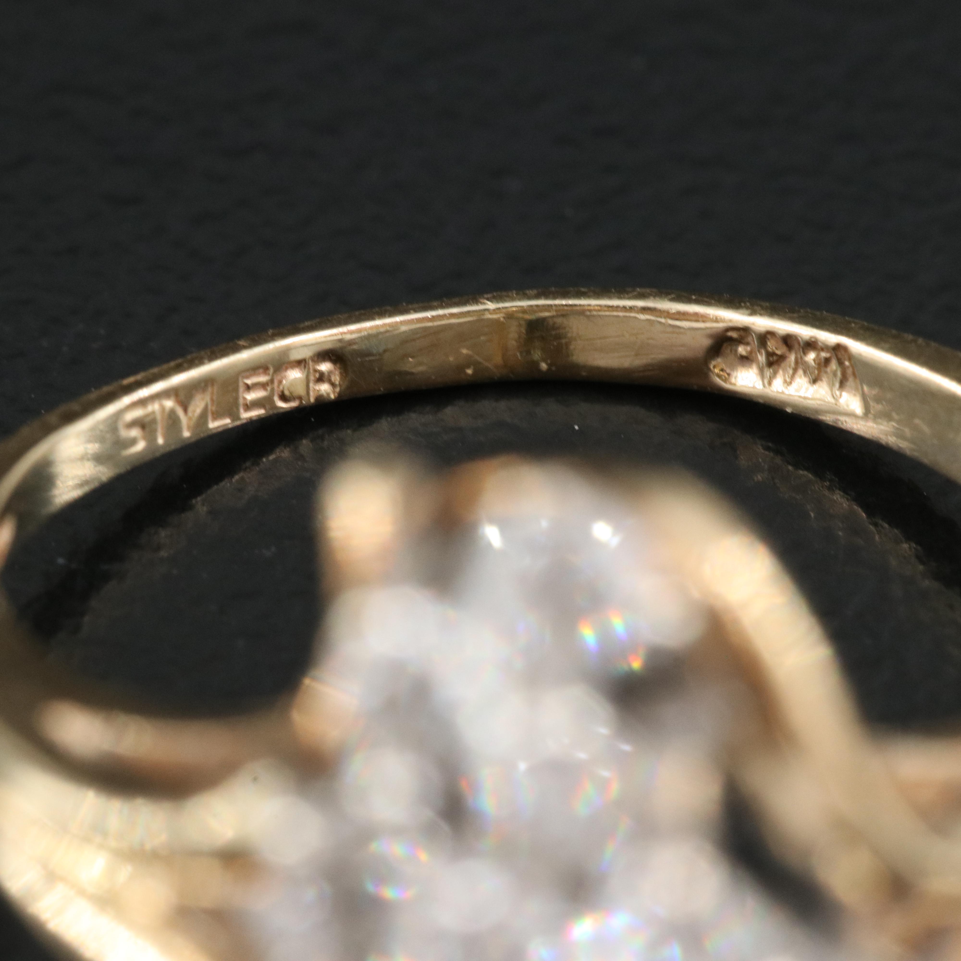 14K 0.87 CTW Diamond Cluster RIng