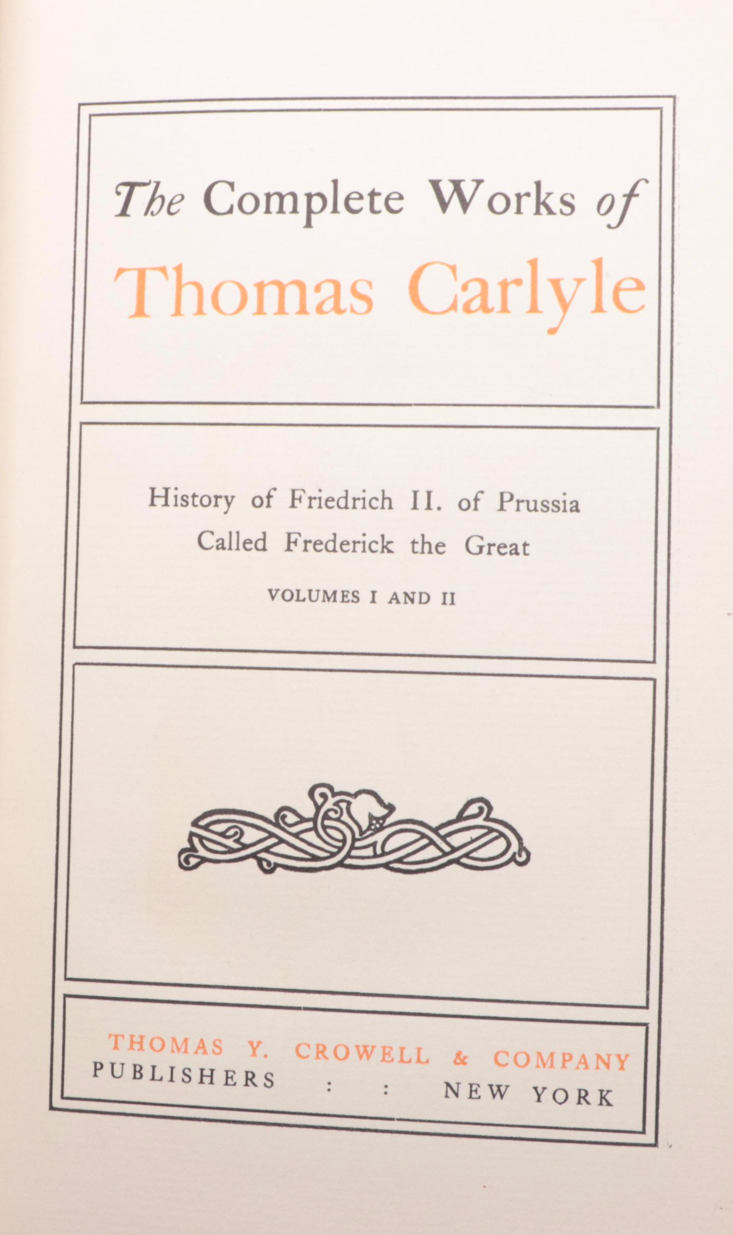 "The Complete Works of Thomas Carlyle" Partial Set, Late 19th/Early 20th Century