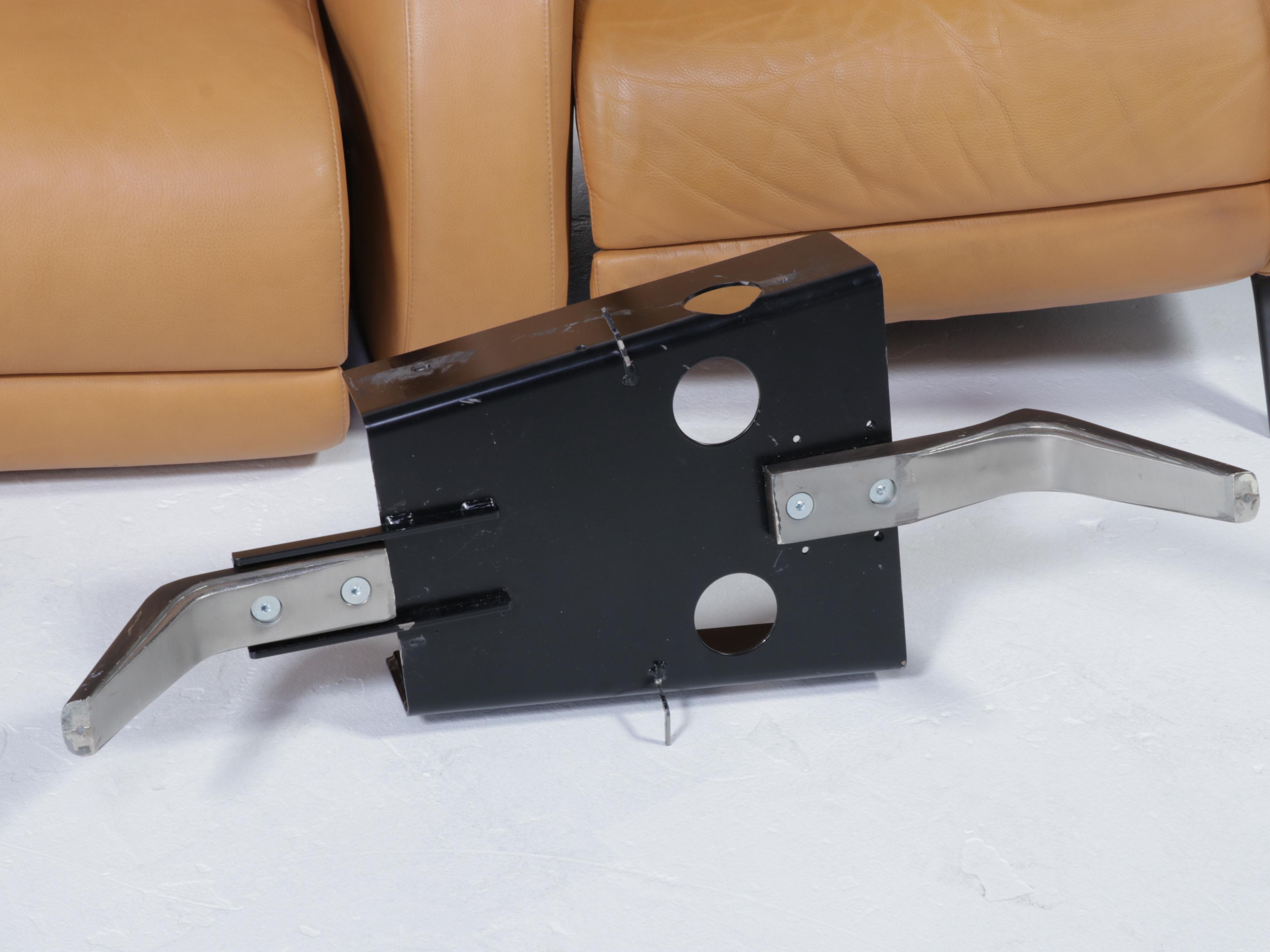 Natuzzi Leather Three-Seat Power Reclining Home Theater Sofa